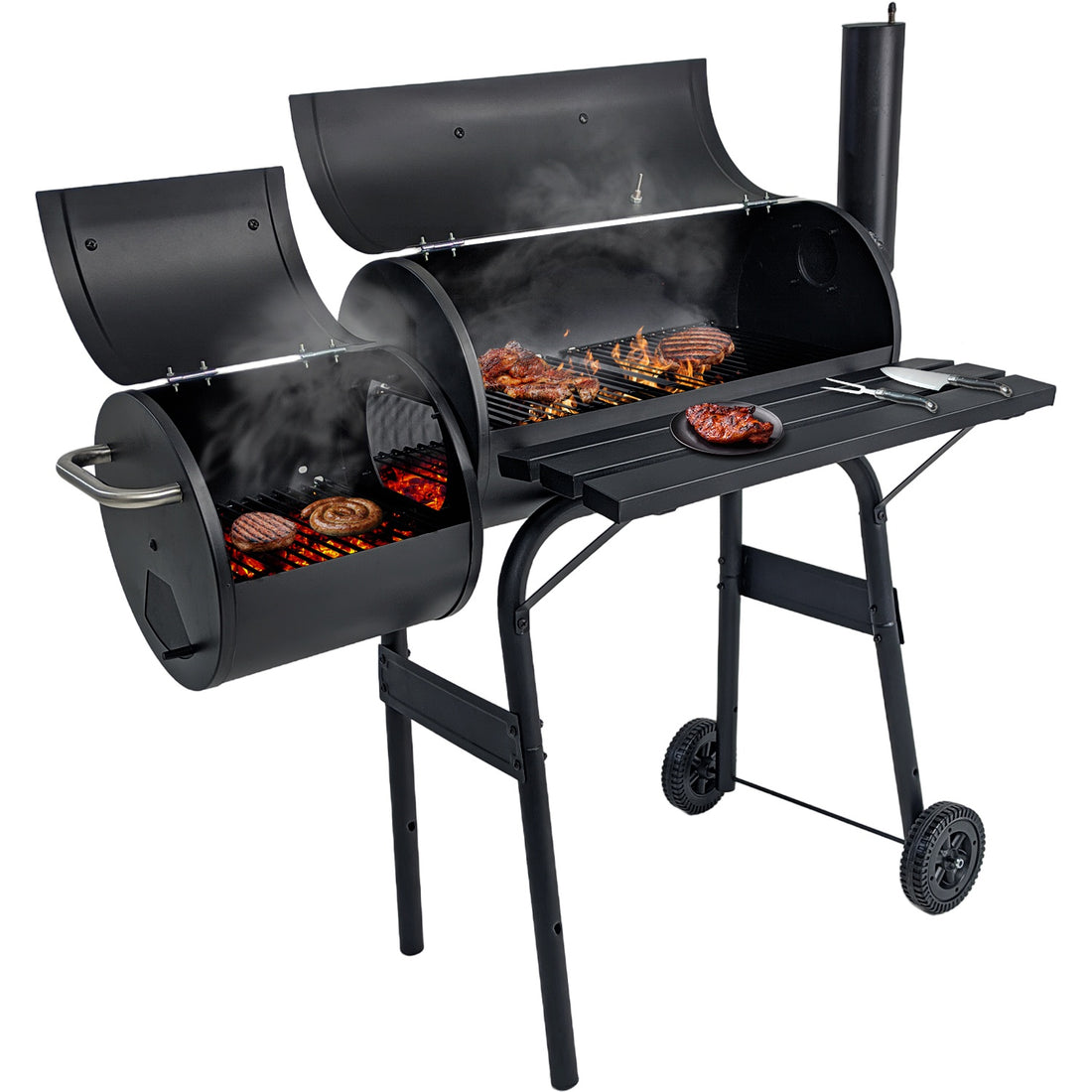 Asador Ahumador Bbq Parrilla Carne Portatil Carbon Leña