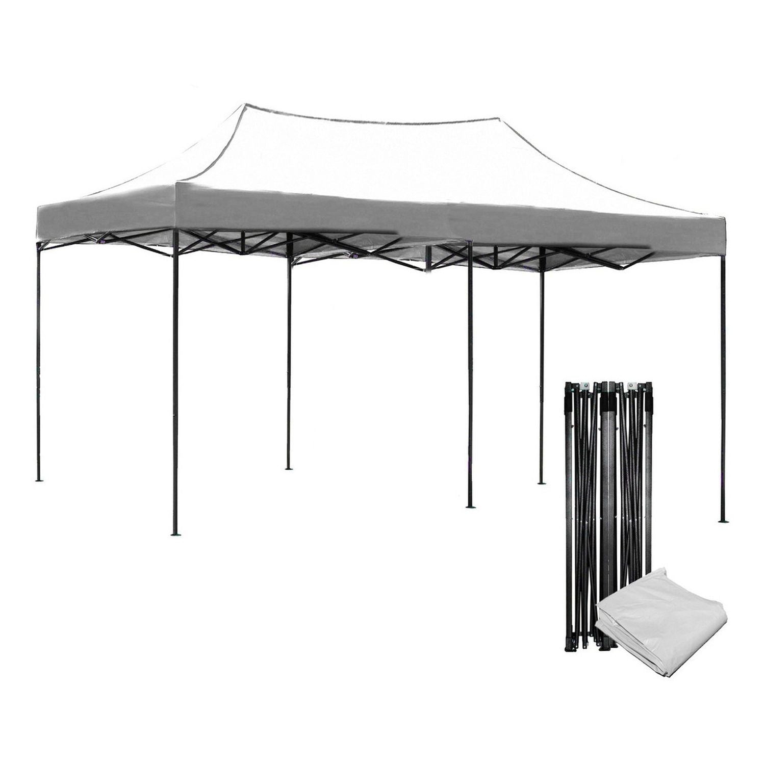Carpa Toldo 6x3 Plegable Reforzado Impermeable Jardin 3x6 Blanca