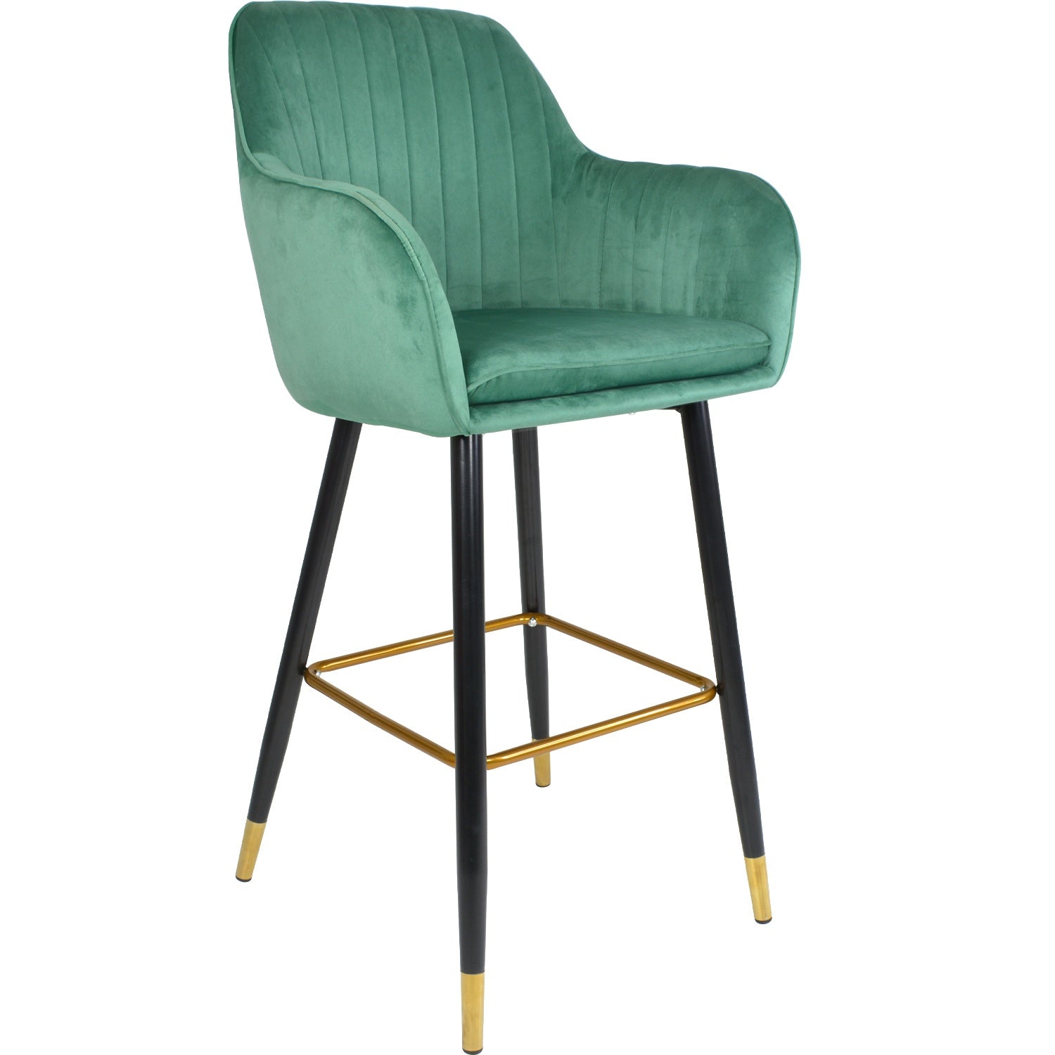 Silla Alta Tapizada Banco Sillon Eames Verde Terciopelo