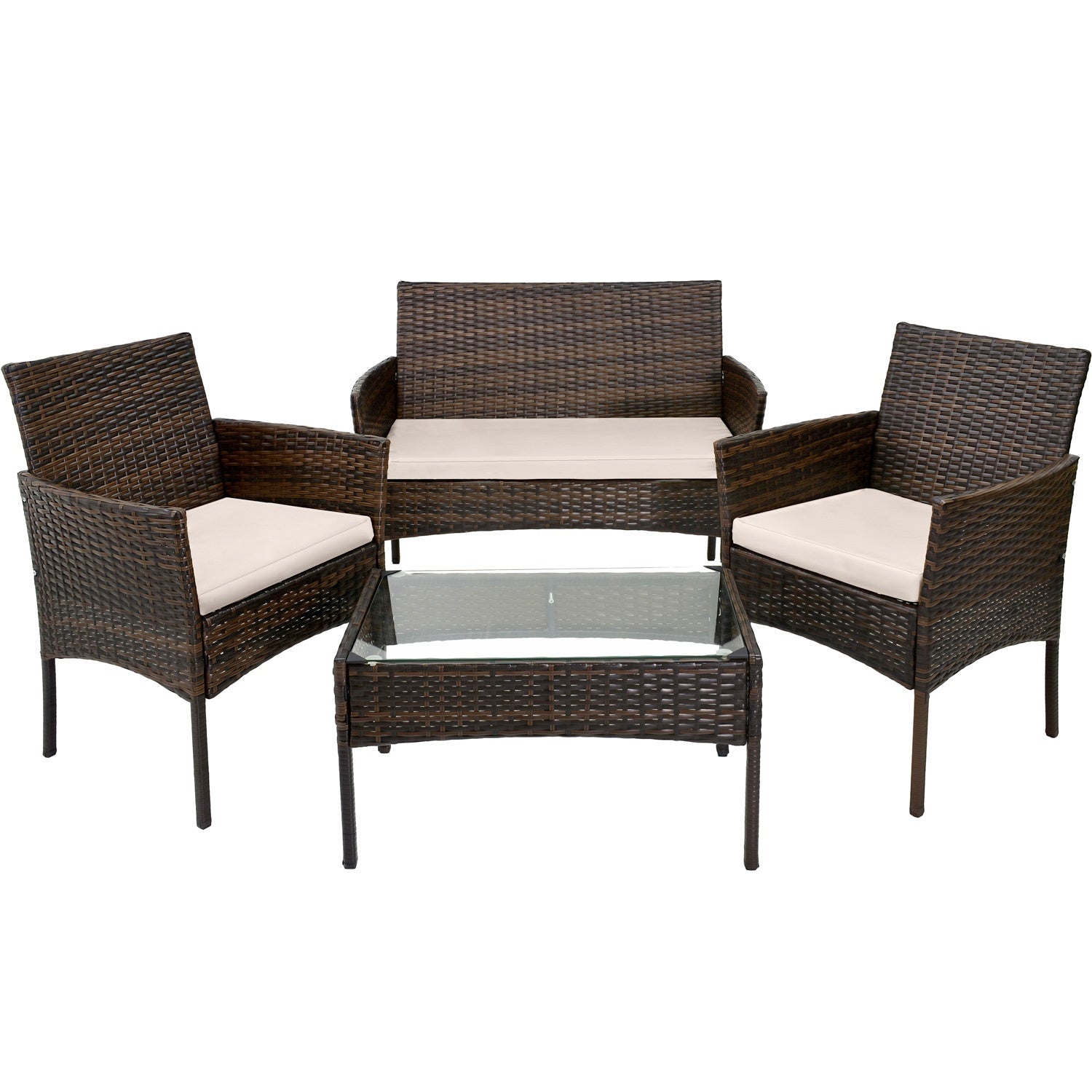 Sala Para Exterior Jardin Patio Terraza 4 Pzs + Cojines