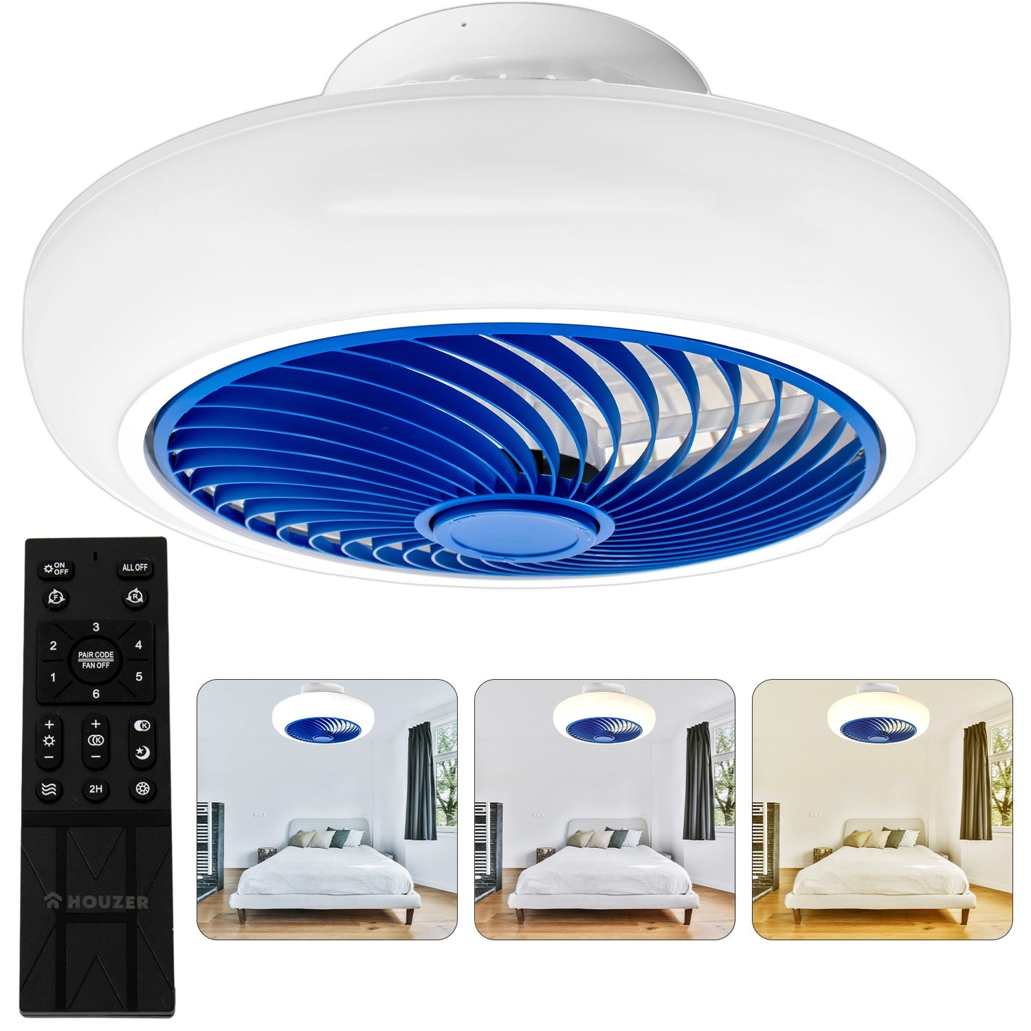 Ventilador Techo Inteligente Lampara App 18 Control Remoto