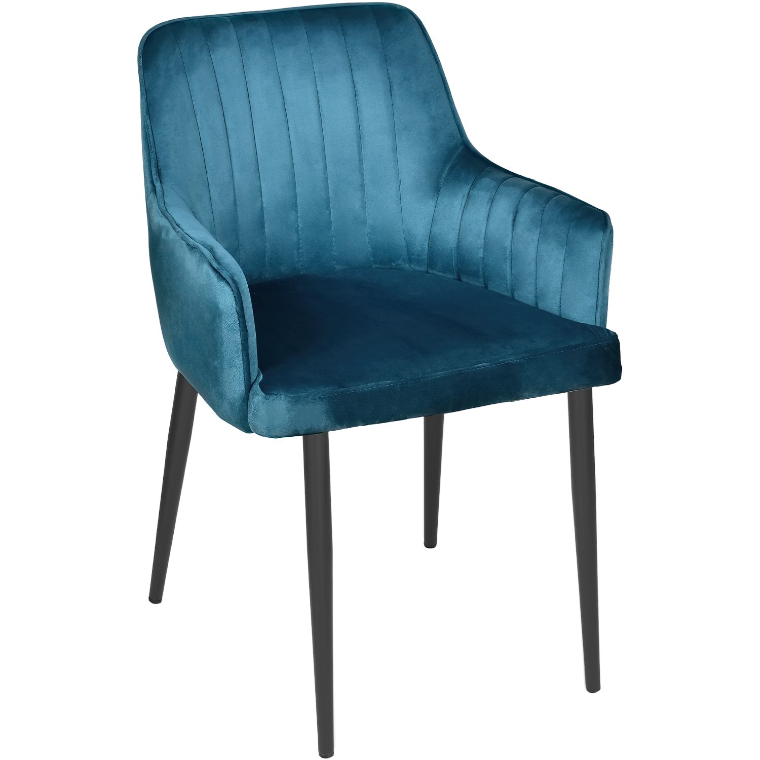 Silla Sillon Comedor Tapizado Terciopelo Moderno Azul