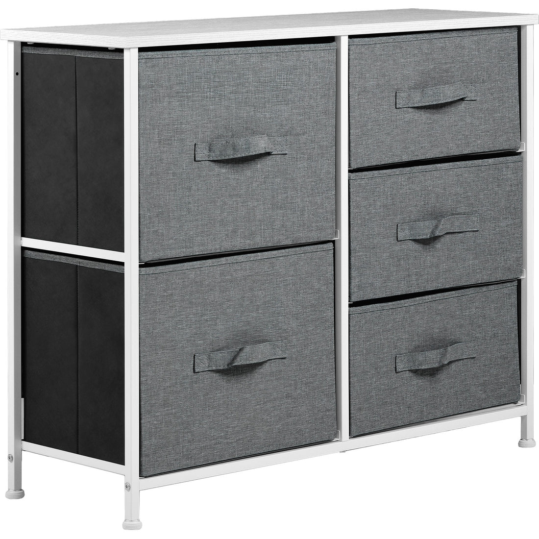 Mueble Cajonera Buro Organizador 5 Cajones Tela Moderno Color Gris