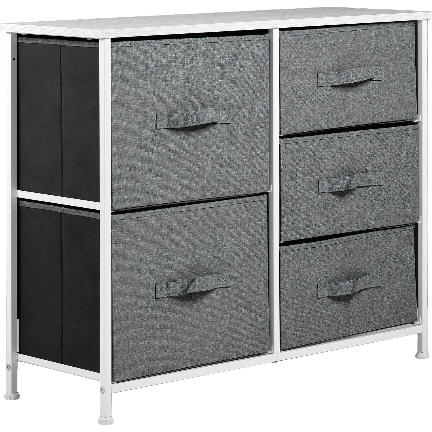 Mueble Cajonera Buro Organizador 5 Cajones Tela Moderno Color Gris