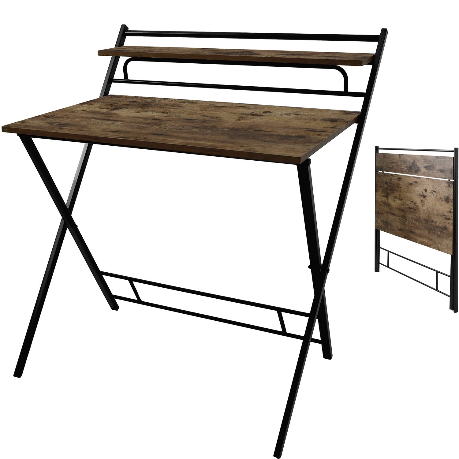 Escritorio Plegable 2 Niveles Mesa Trabajo Hogar Oficina