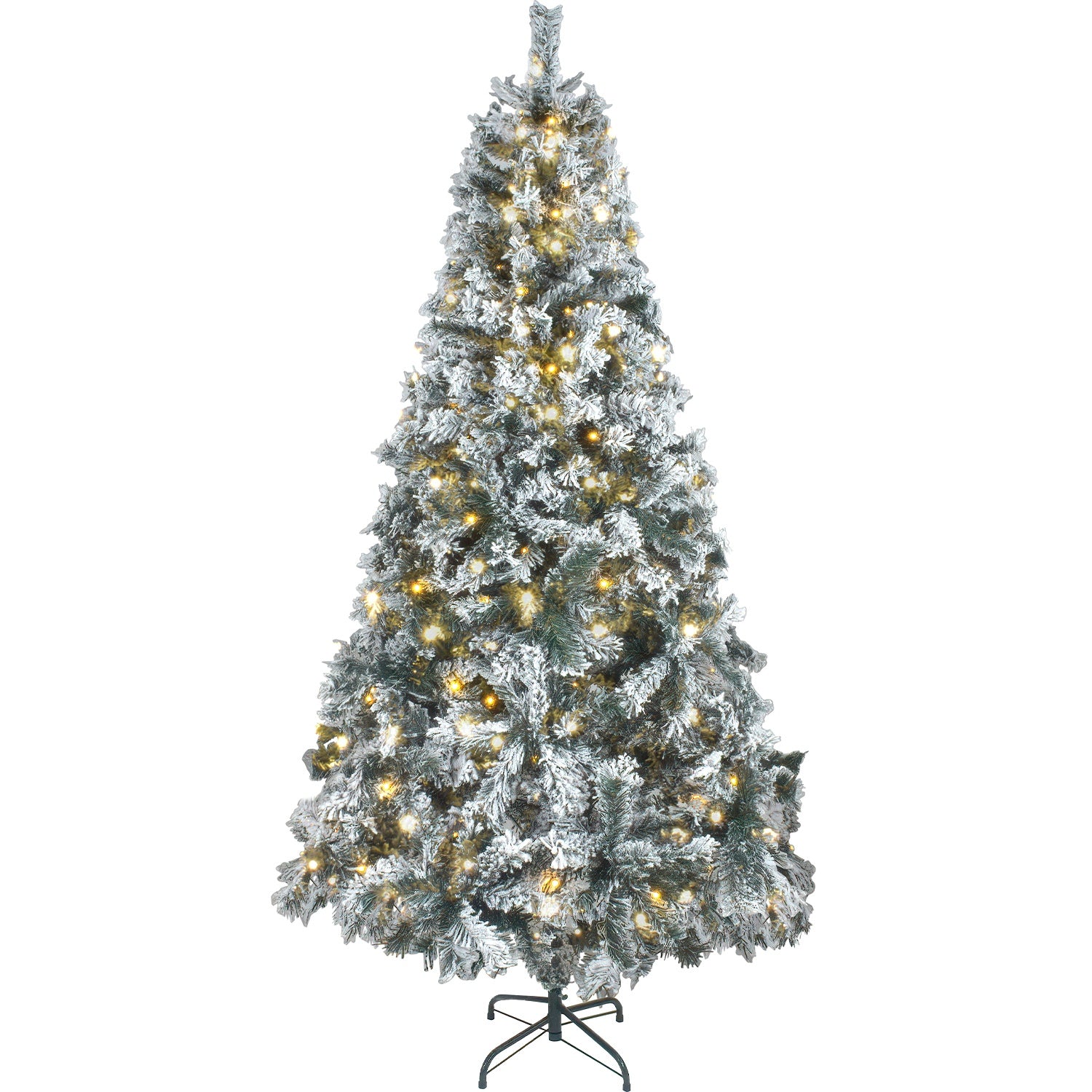 Arbol Navidad Nevado 180 Cm Luces Led Frondoso 600 Ramas