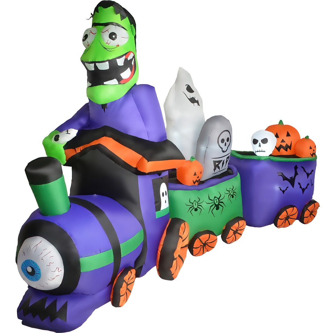 Inflable Halloween 245 Cm Tren Mortal Frankestein Luz Led