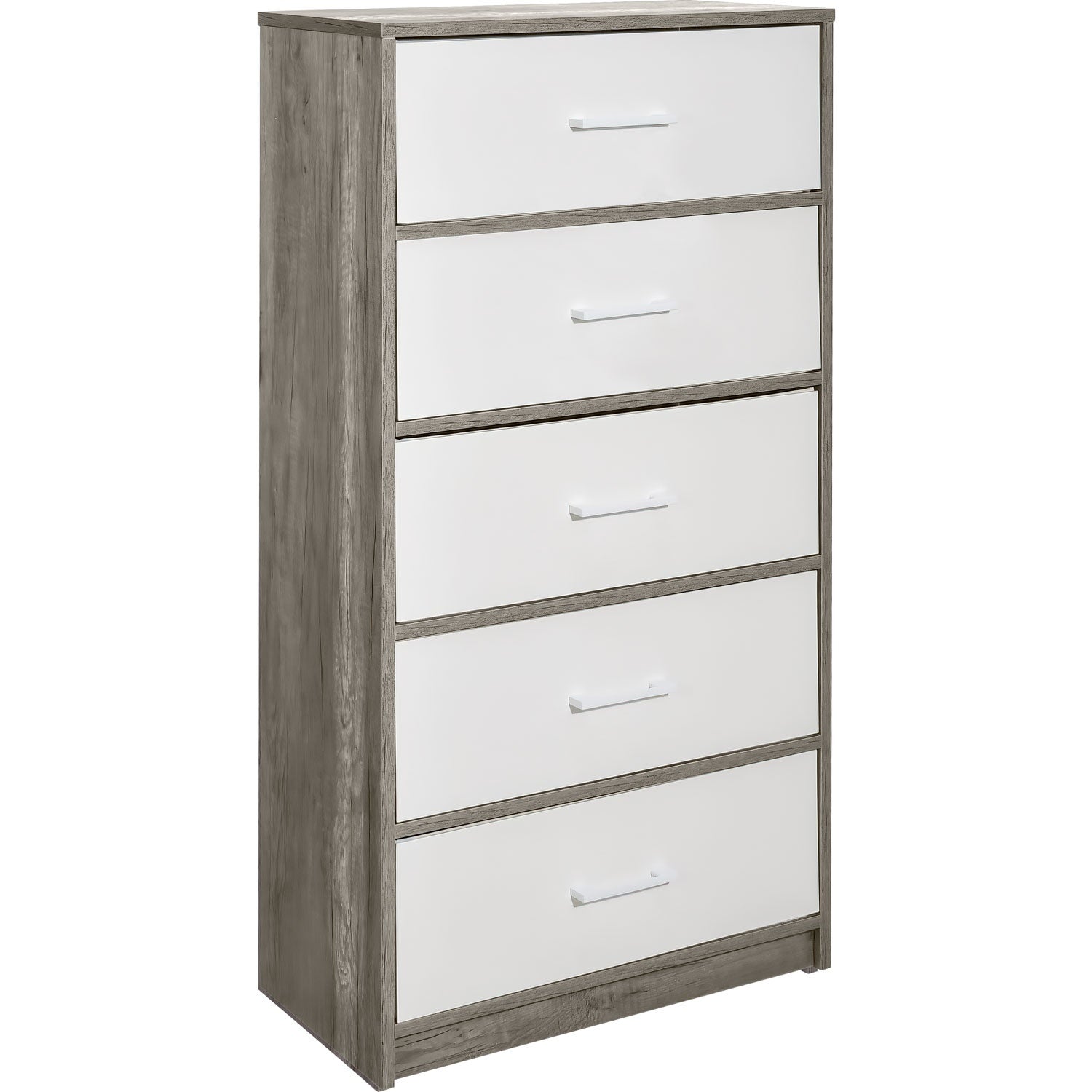 Mueble Comoda Cajonera 5 Cajones Tela Estructura Acero Mdf Color Beige