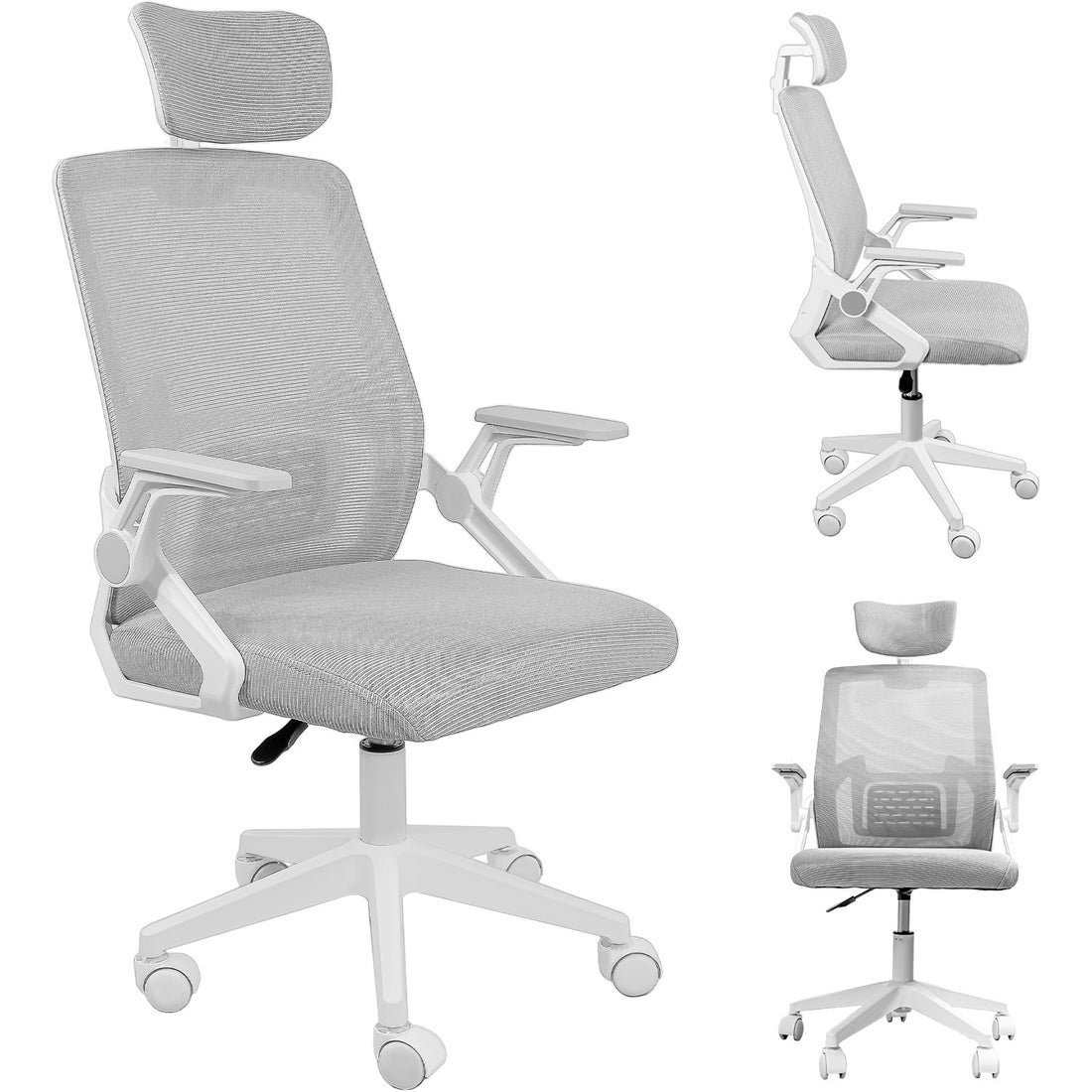 Silla Oficina Ajustable Ergonomica Escritorio Giratoria Gris