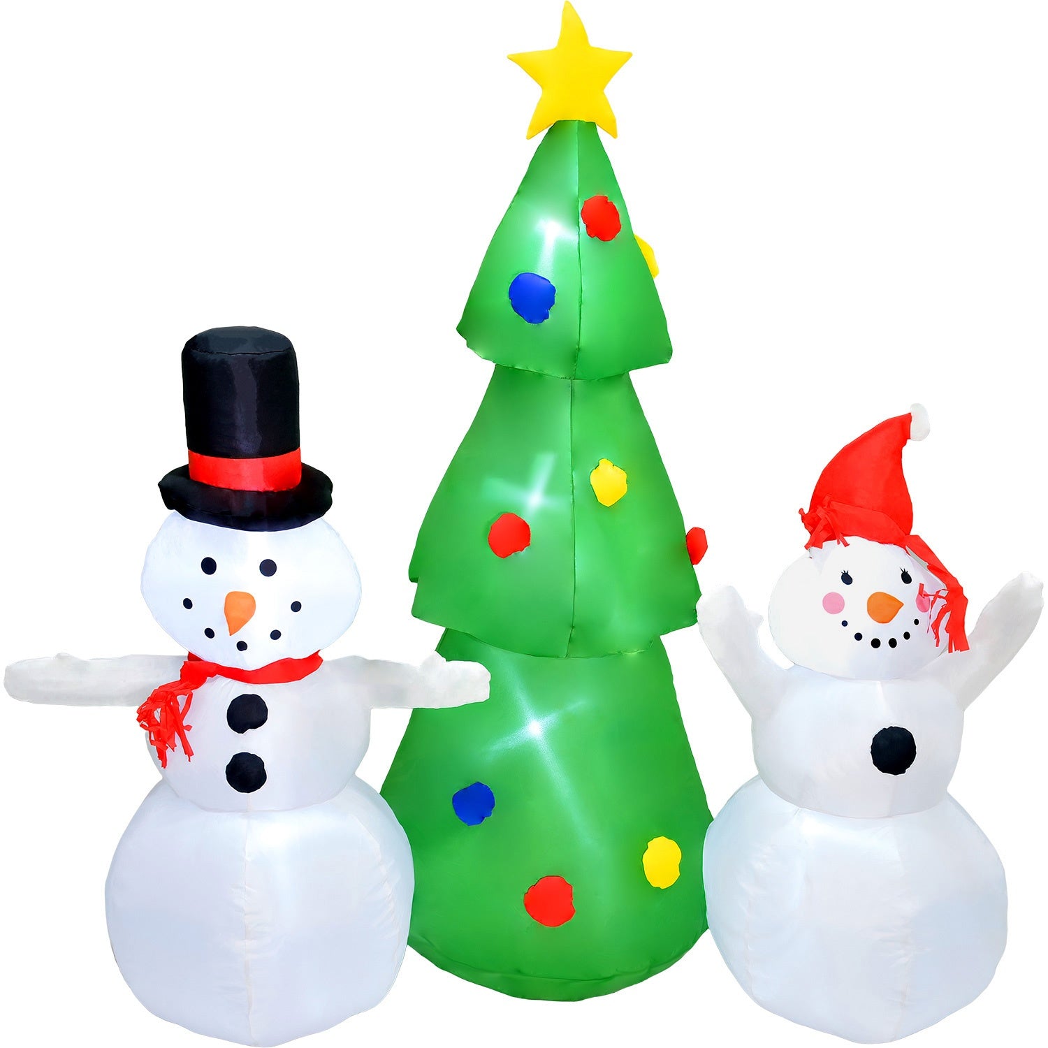Inflable Navidad 1.7m Arbol Muñecos De Nieve Decoracion Led