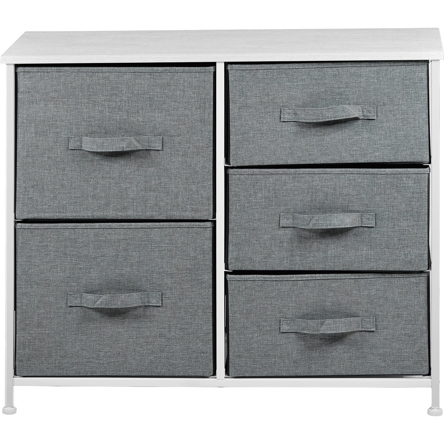 Mueble Cajonera Buro Organizador 5 Cajones Tela Moderno Color Gris