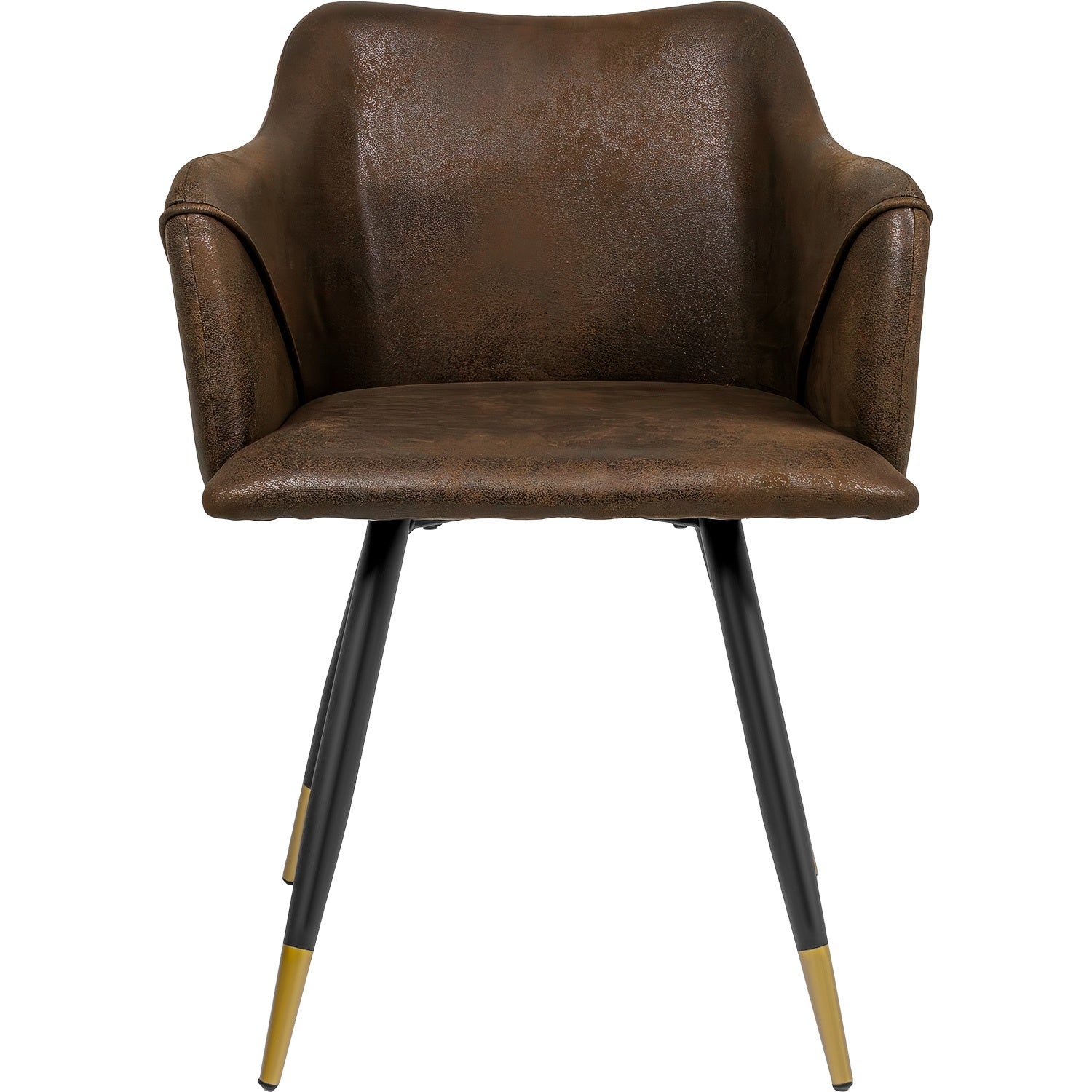 Set 2 Sillas Sillones Juego Comedor Cocina Suede Gamuza Cafe Color De La Estructura De La Silla Negro