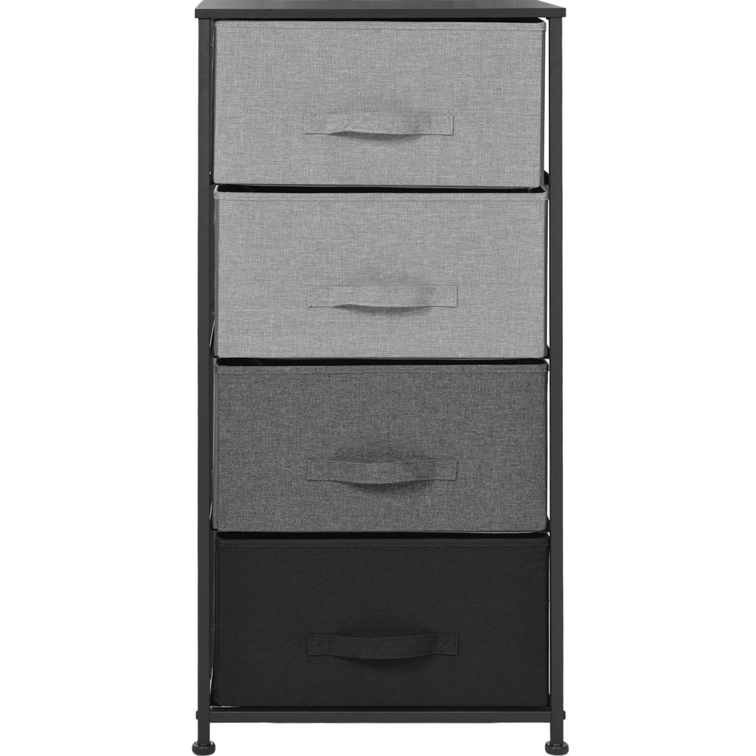 Mueble Buro Organizador Comoda 4 Cajones Tela Moderno Negro