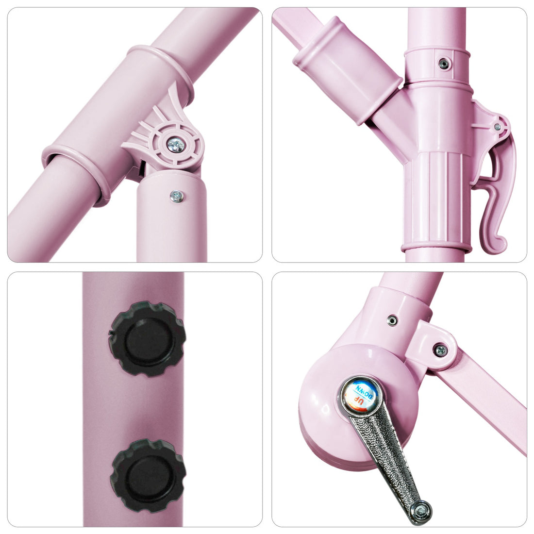 Sombrilla Moderna 2.9 M Jardin Exterior Playa Terraza Color Rosa Lisa