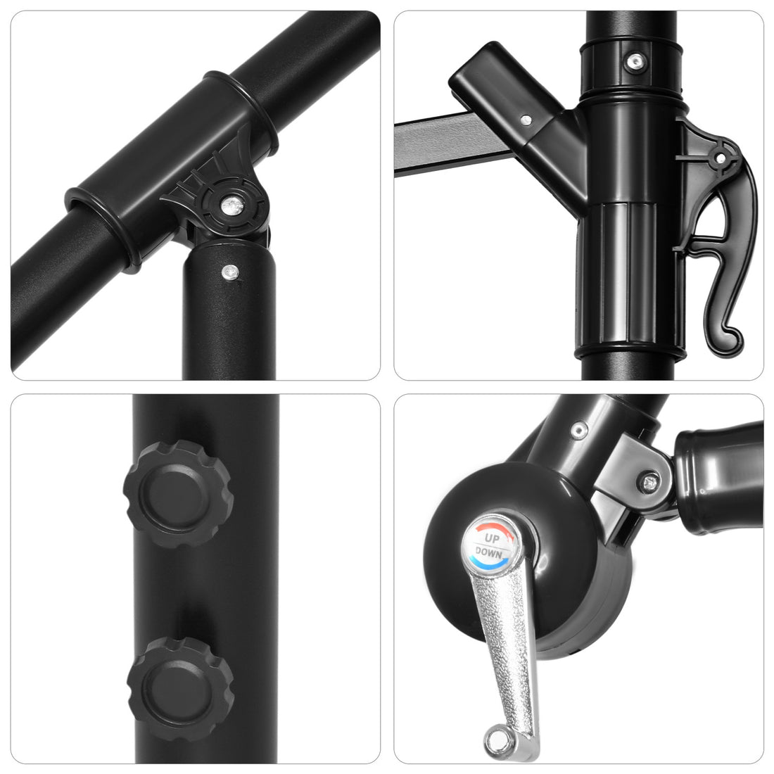 Sombrilla Moderna 2.9 M Jardin Exterior Playa Terraza Negro