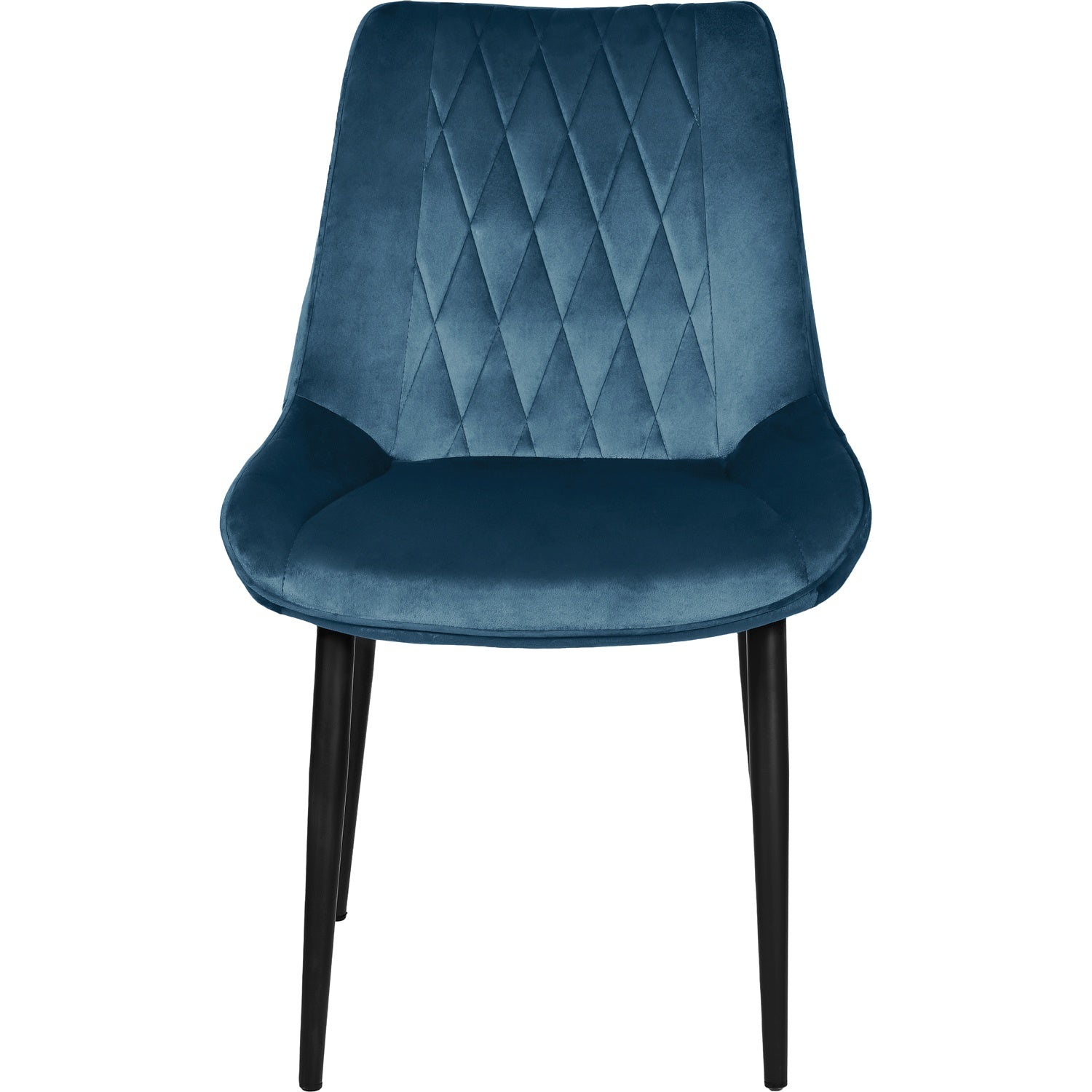 Silla Tapizada Terciopelo Elegantes Comedor Moderna Estructura De La Silla Negro Asiento Azul Oscuro