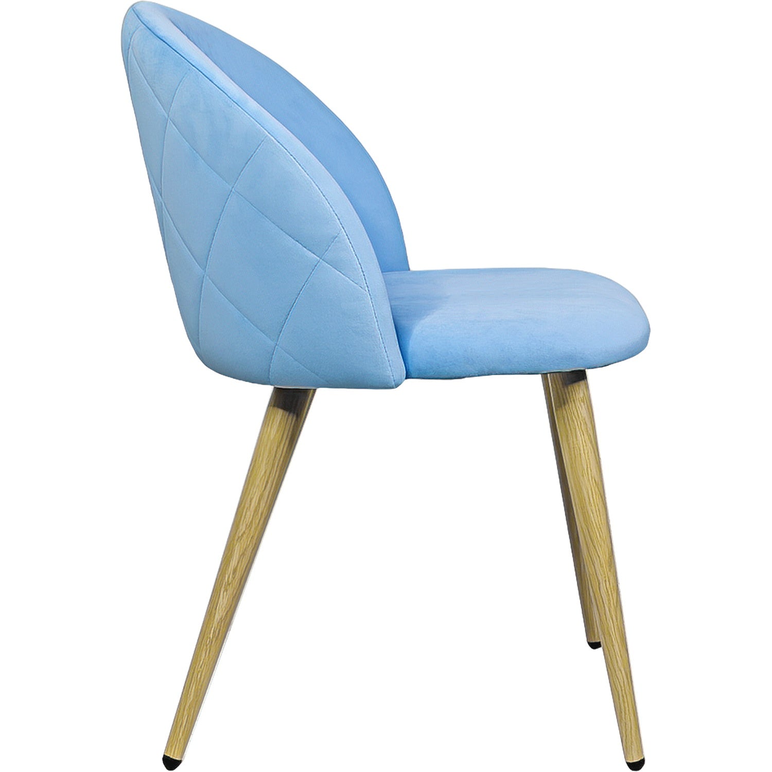 Silla Comedor Terciopelo Moderna Acolchada Azul