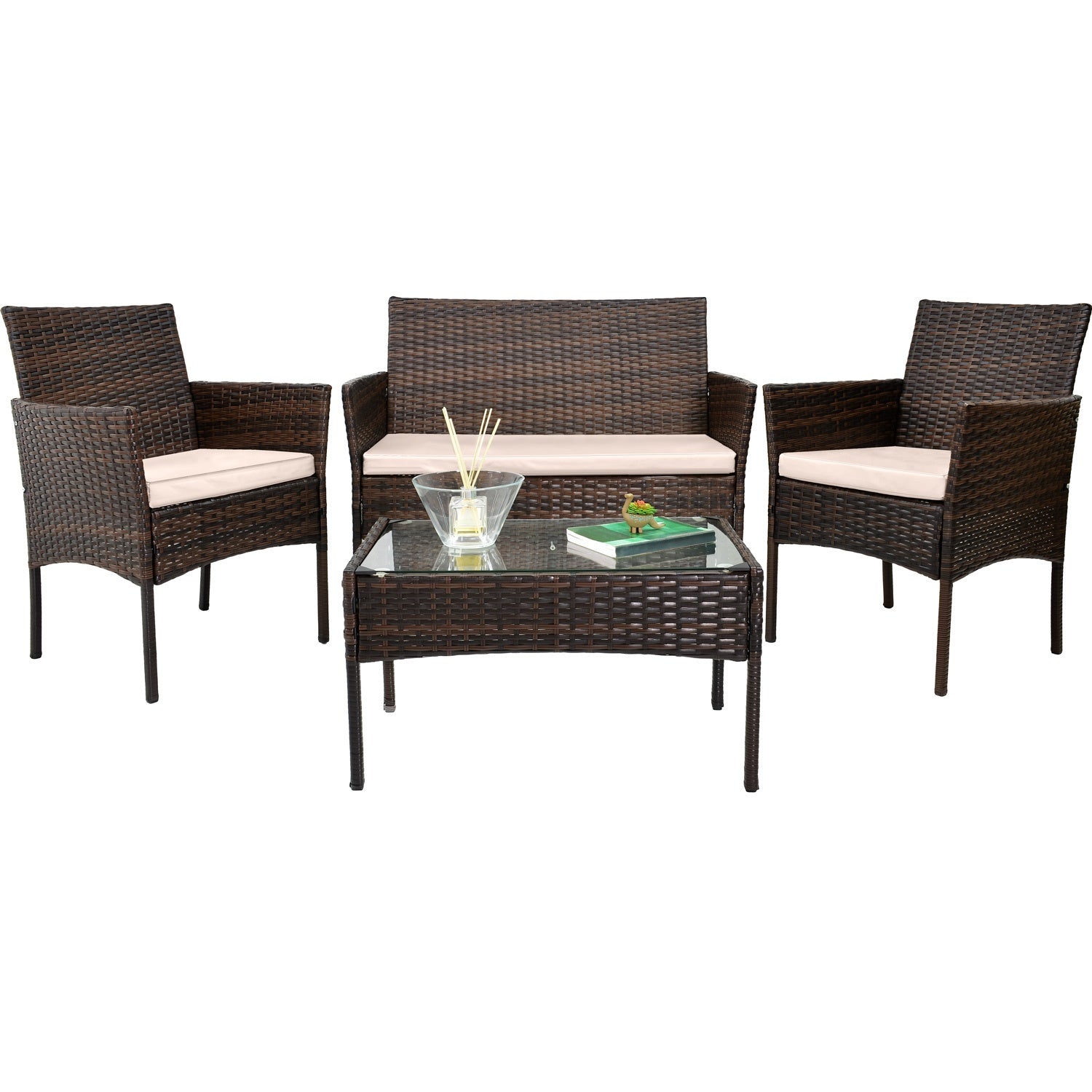 Sala Para Exterior Jardin Patio Terraza 4 Pzs + Cojines