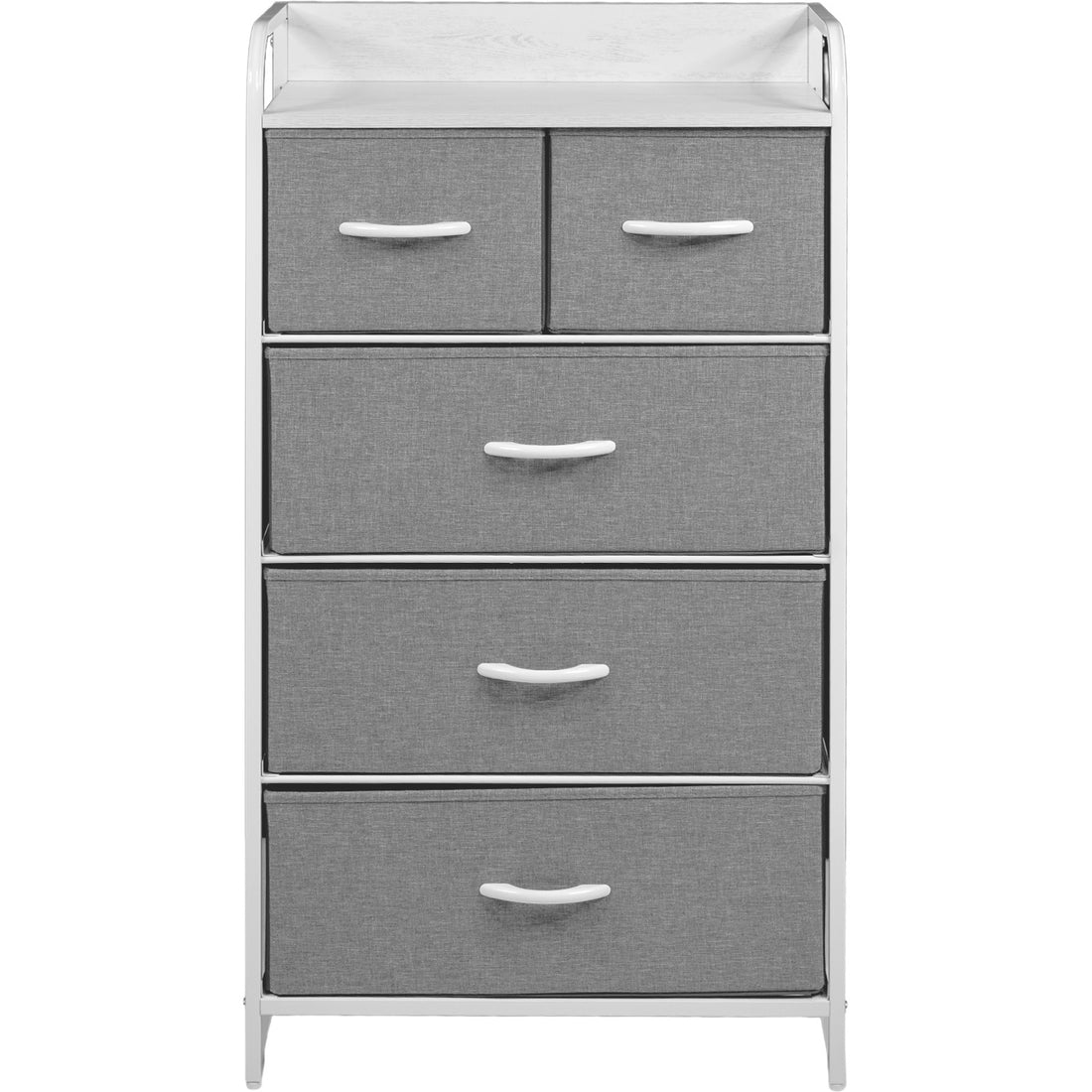 Mueble Cajonera Buro Organizador Comoda 5 Cajones Tela Moderno Color Gris
