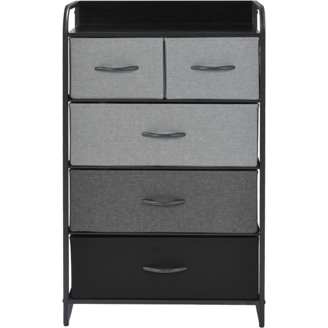 Mueble Buro Organizador Comoda 5 Cajoneras Tela Moderno Color Negro