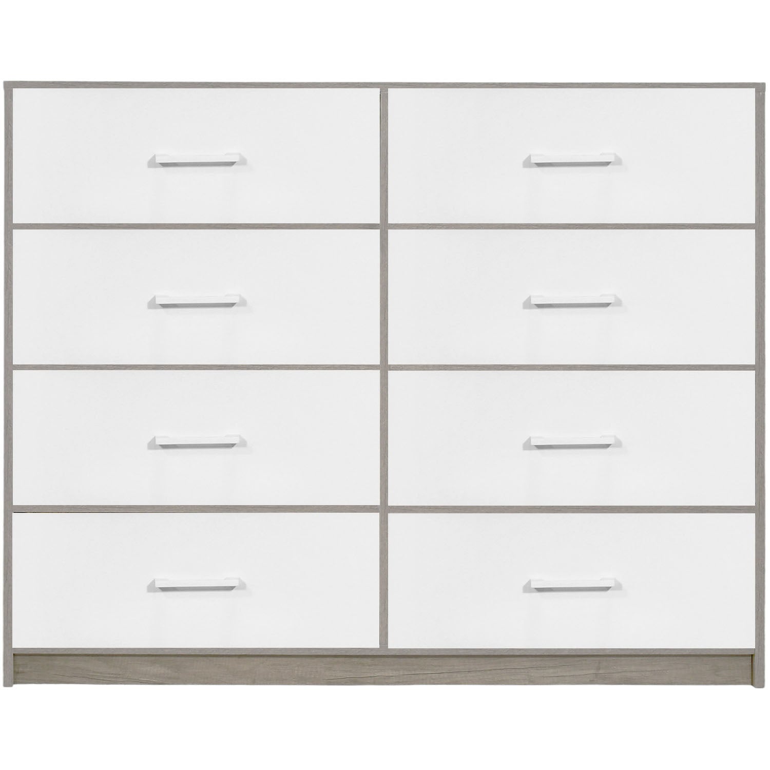 Comoda 8 Cajones Cajonera Tela Estructura Acero Mdf Color Beige