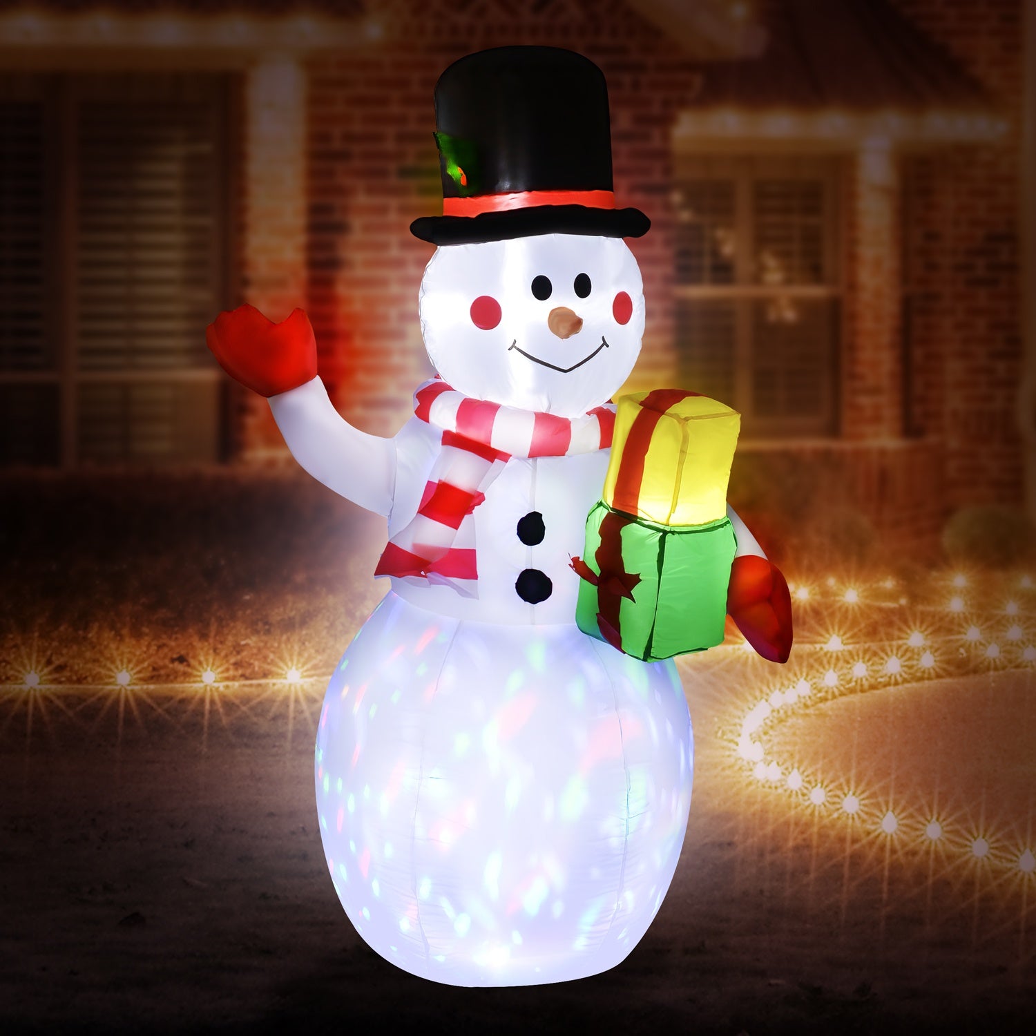 Inflable Navidad Muñeco Nieve 1.5m Decoracion Luz Led