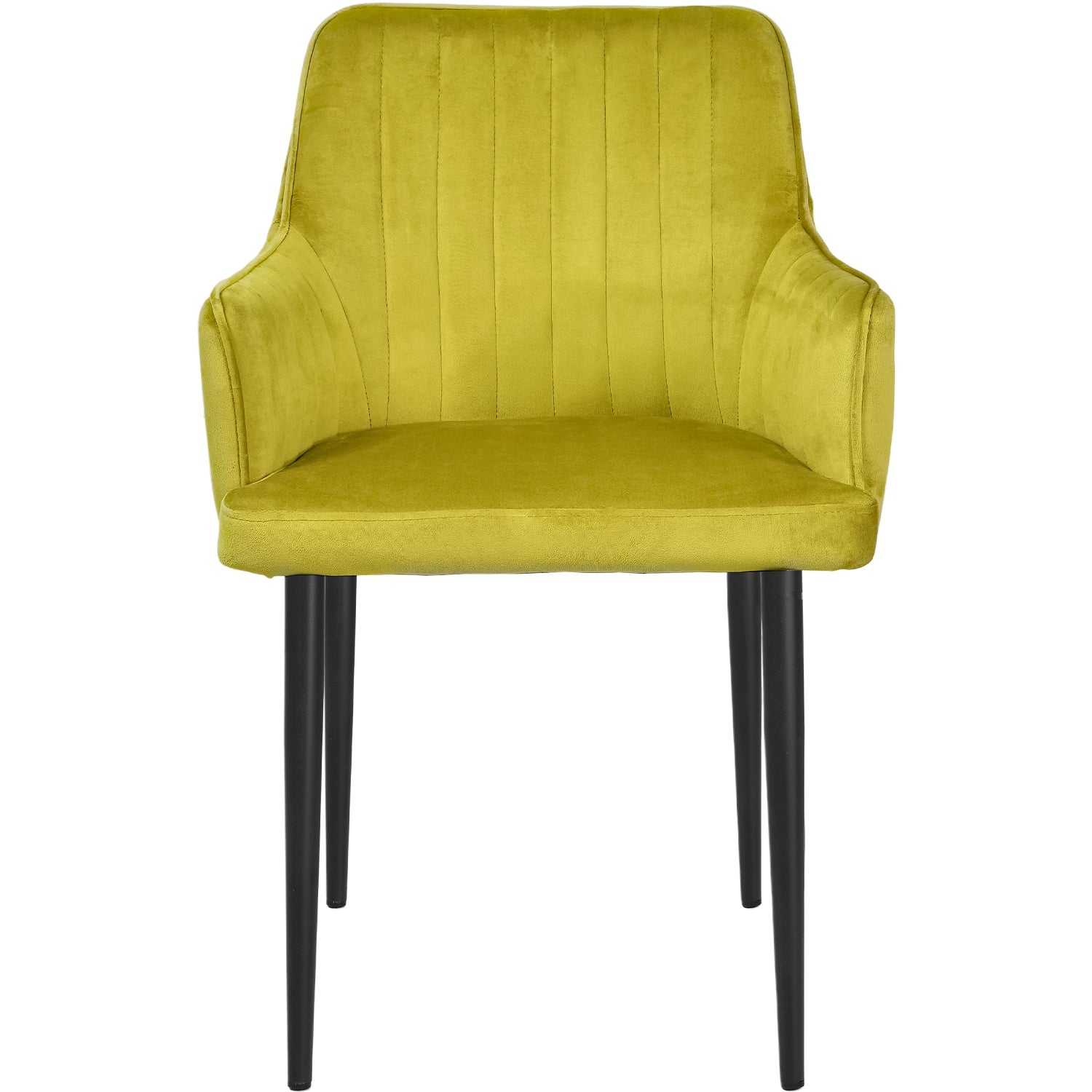 Silla Sillon Comedor Tapizado Terciopelo Moderno Amarillo