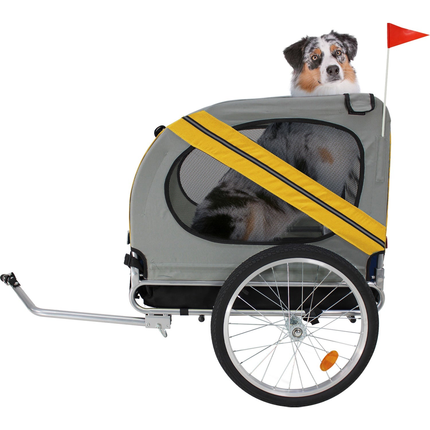 Remolque Carrito Para Bicicleta Niños Infaltil Mascotas 60kg Naranja