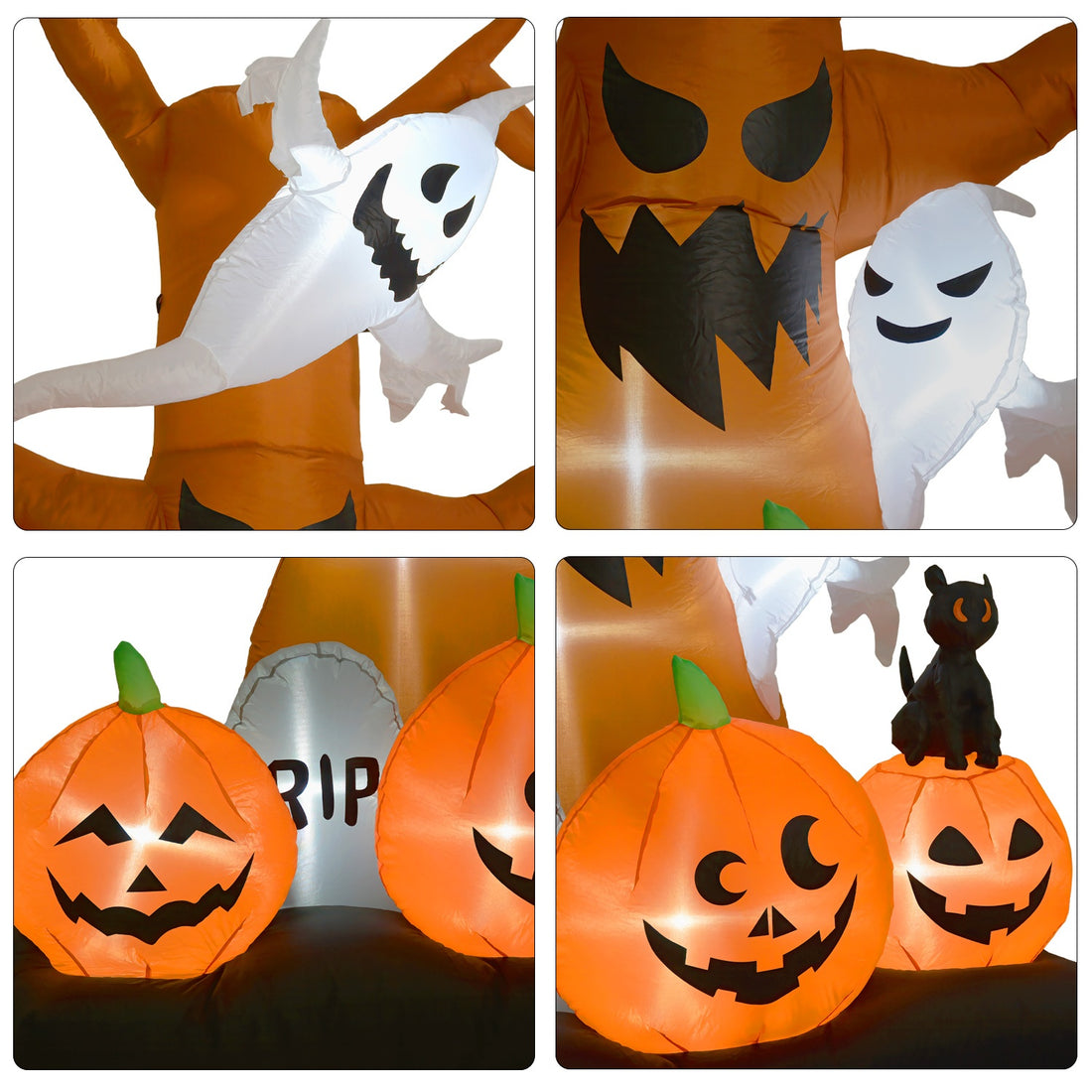 Inflable Halloween Arbol Fantasma Calabaza Jumbo Led 2.6 Mts
