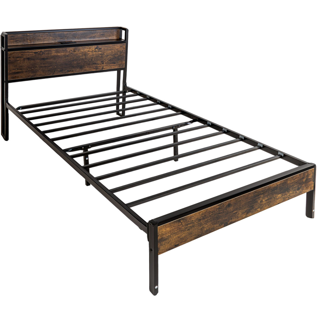 Base Cama Individual Usb Country Tipo Madera Moderna