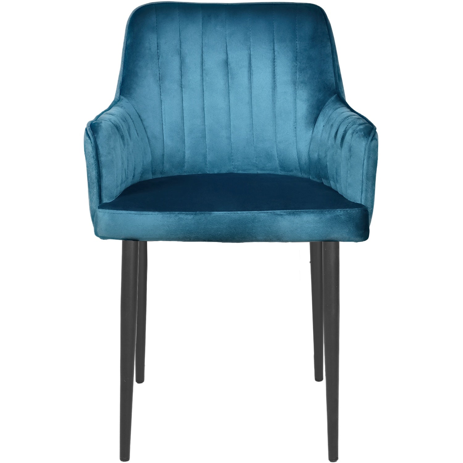Silla Sillon Comedor Tapizado Terciopelo Moderno Azul