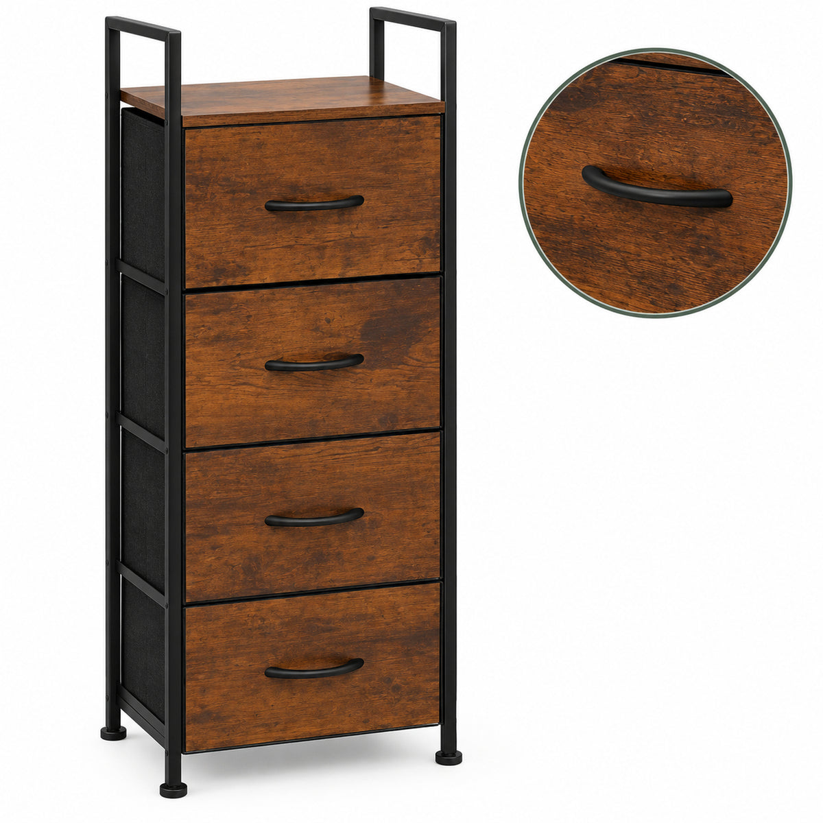 Comoda Cajonera Vertical 4 Cajones Organizador Ropa Recamara Country