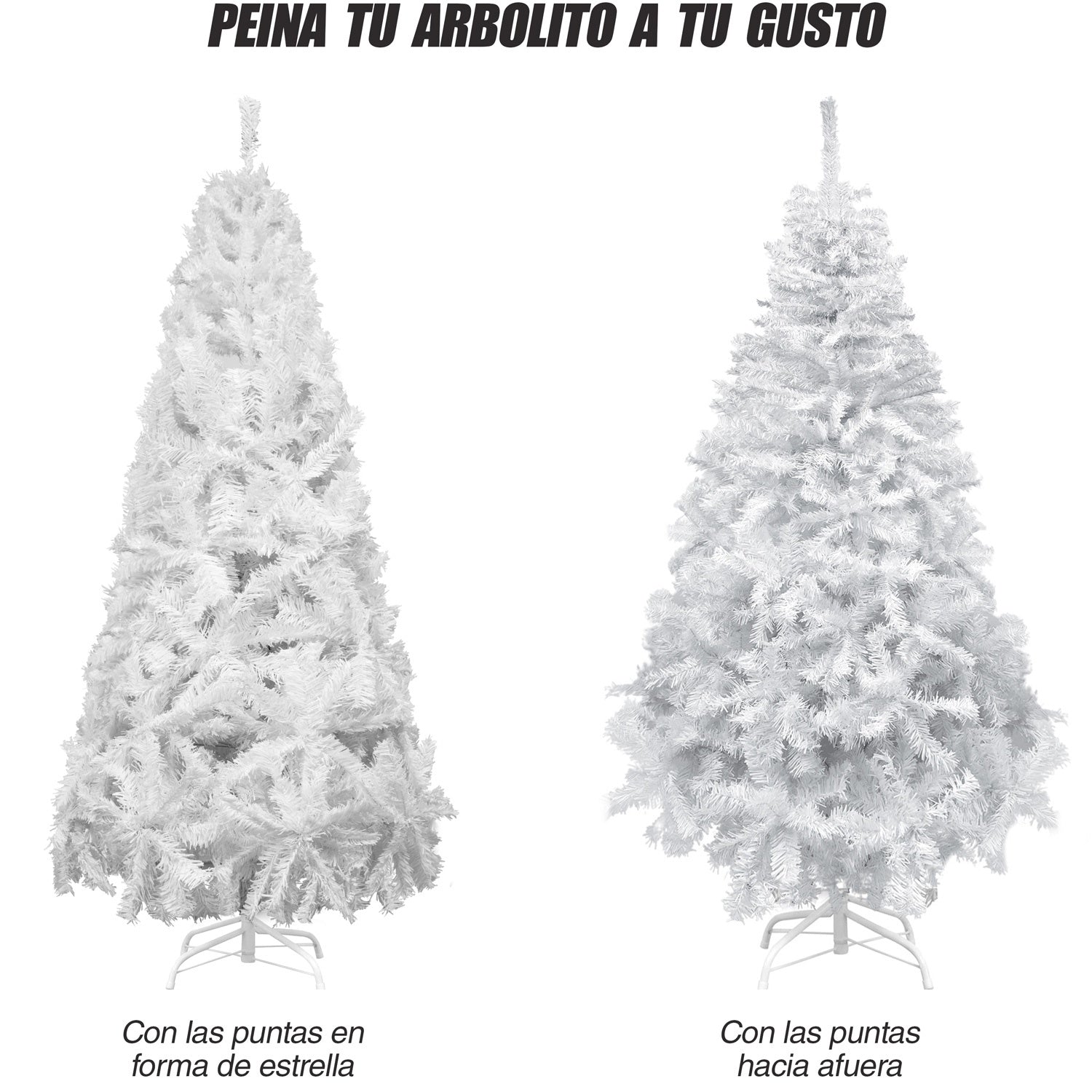 Arbol Navidad Artificial 1.70m Frondoso Blanco Pino Jardimex