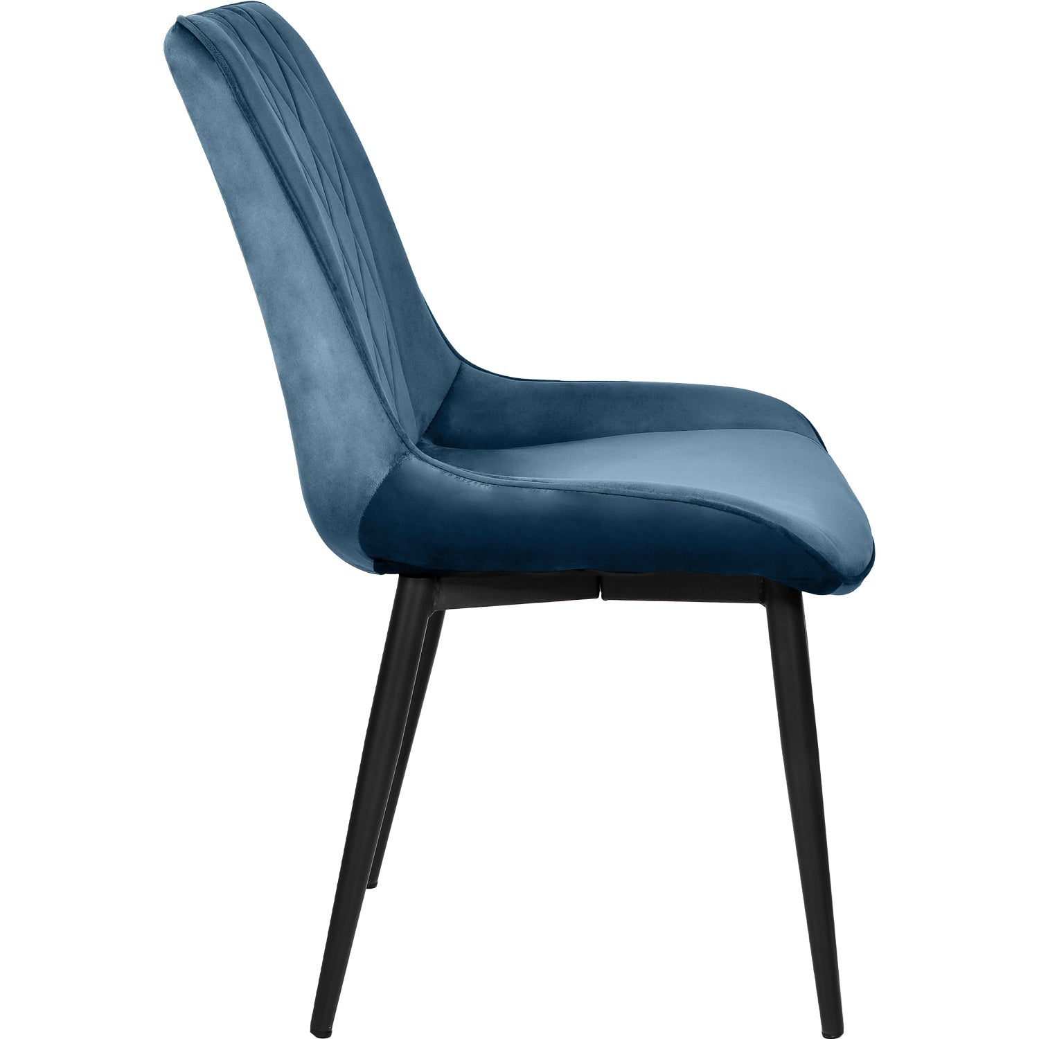 Silla Tapizada Terciopelo Elegantes Comedor Moderna Estructura De La Silla Negro Asiento Azul Oscuro