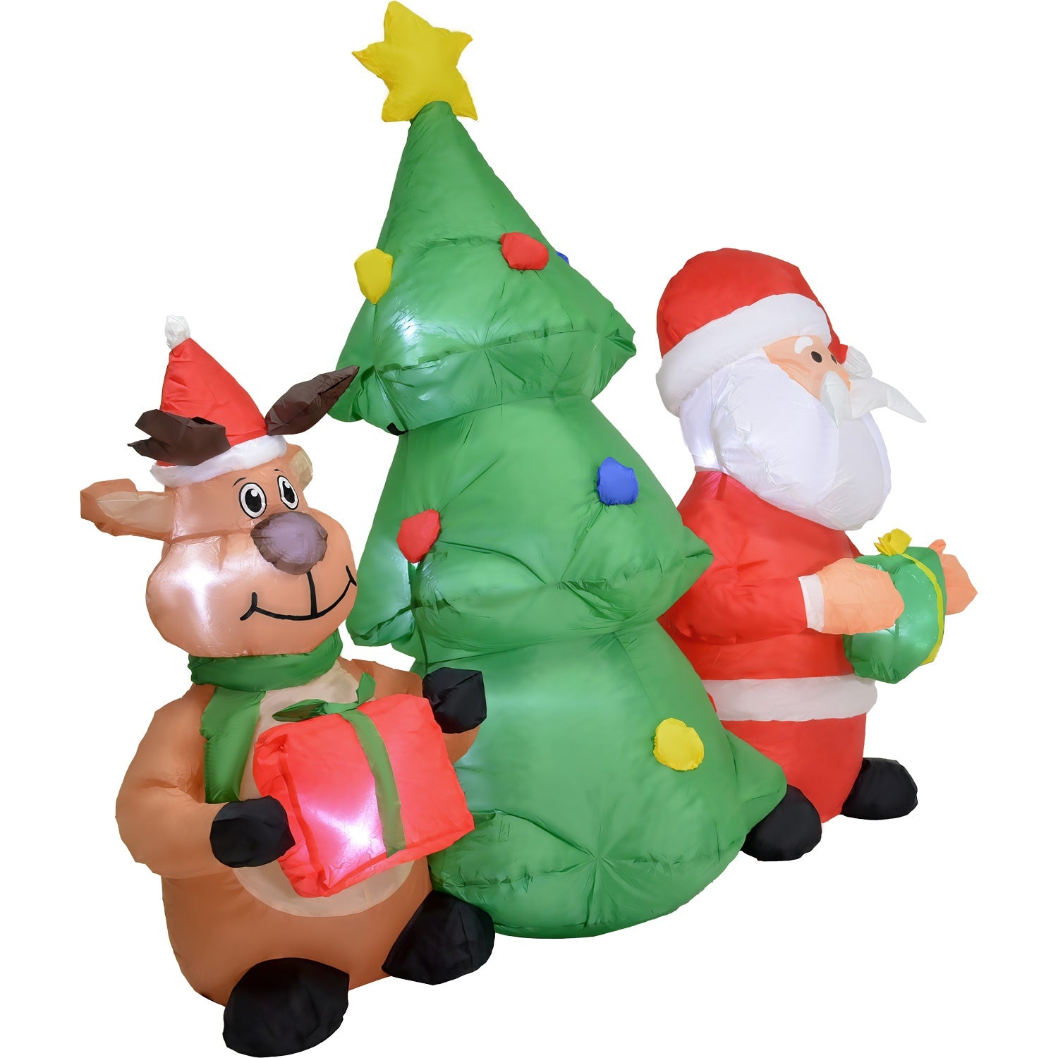 Inflable Navidad Santa Reno Arbol 1.5m Decoracion Luz Led