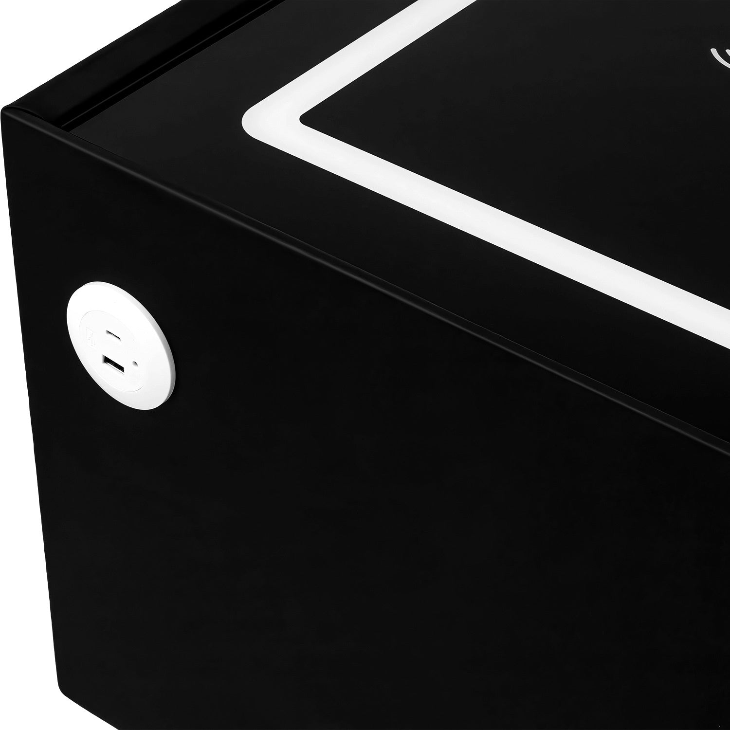Mesa Noche Buro Negro Inteligente Cargador Inalambrico Luz Led Usb