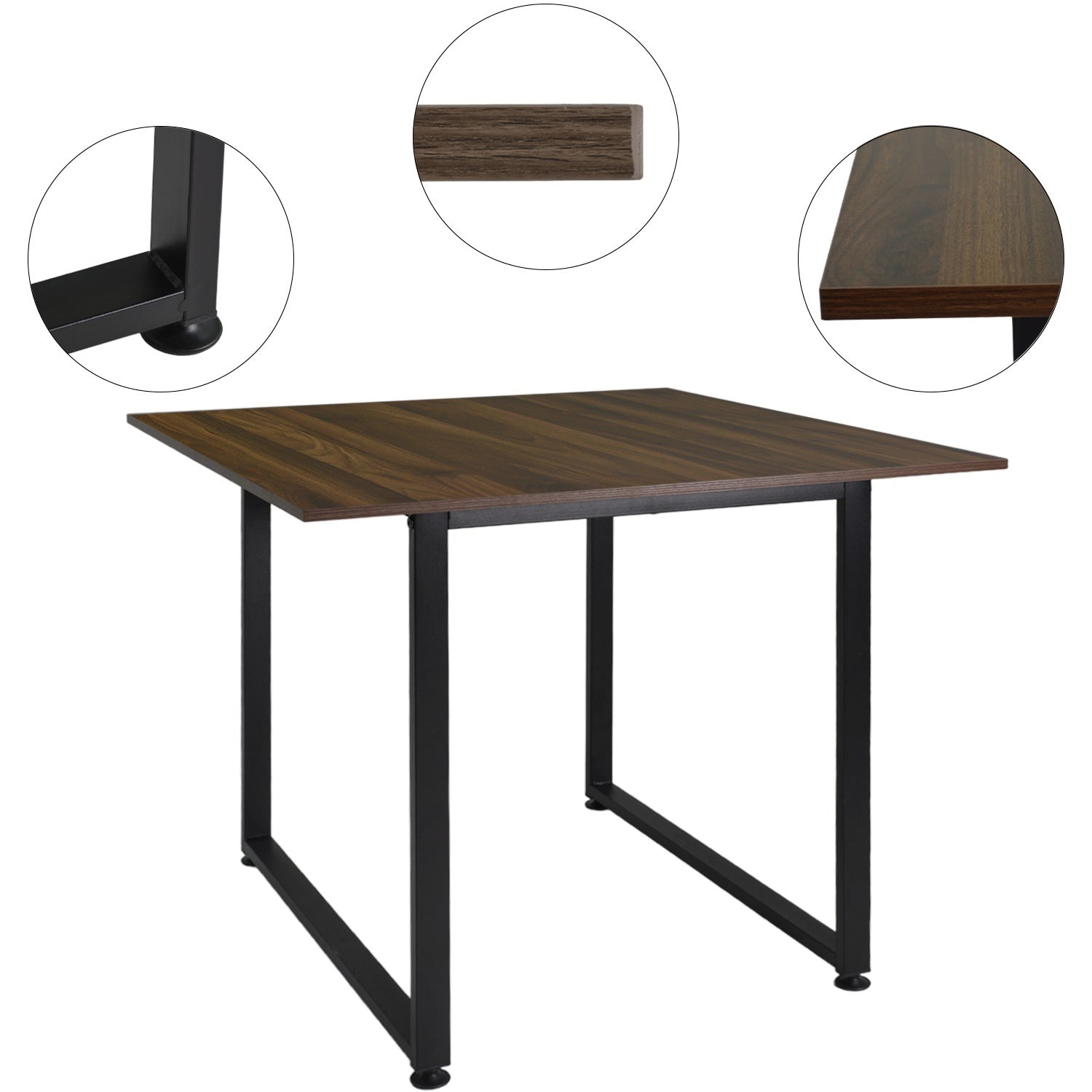Mesa de Comedor Industrial Minimalista Tipo Madera Cuadrada 90 X 90 Cm