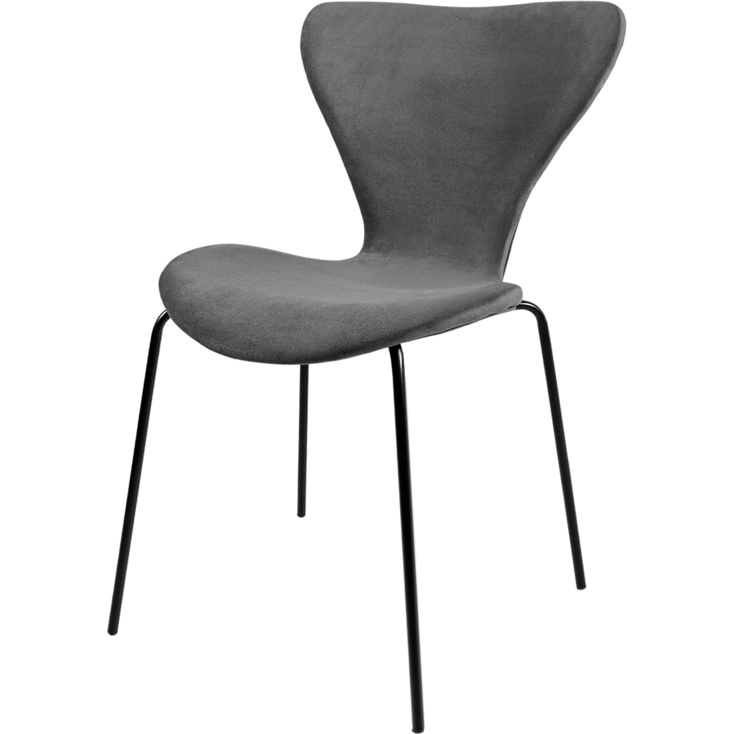 Silla Tapizada Terciopelo Comedor Minimalista Gris Oscuro