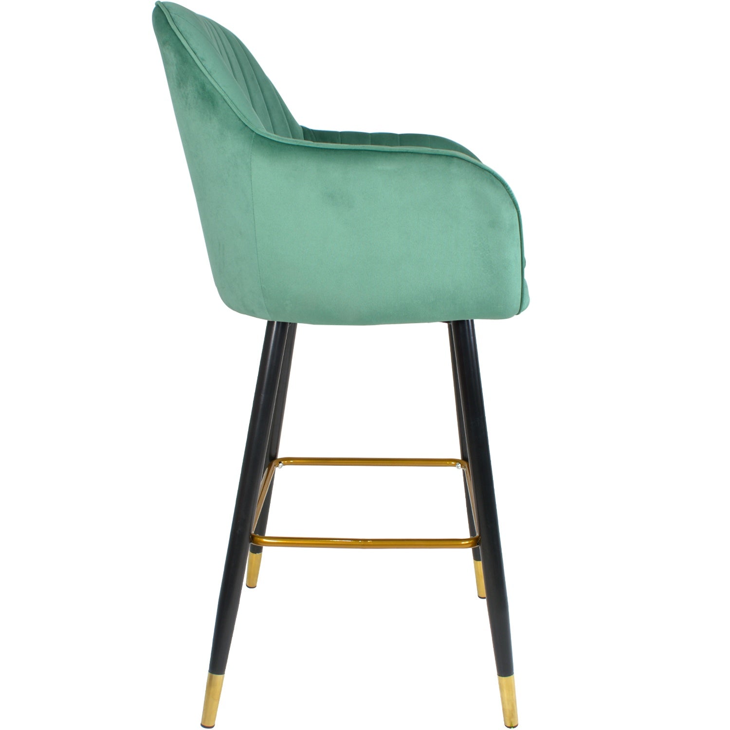 Silla Alta Tapizada Banco Sillon Eames Verde Terciopelo