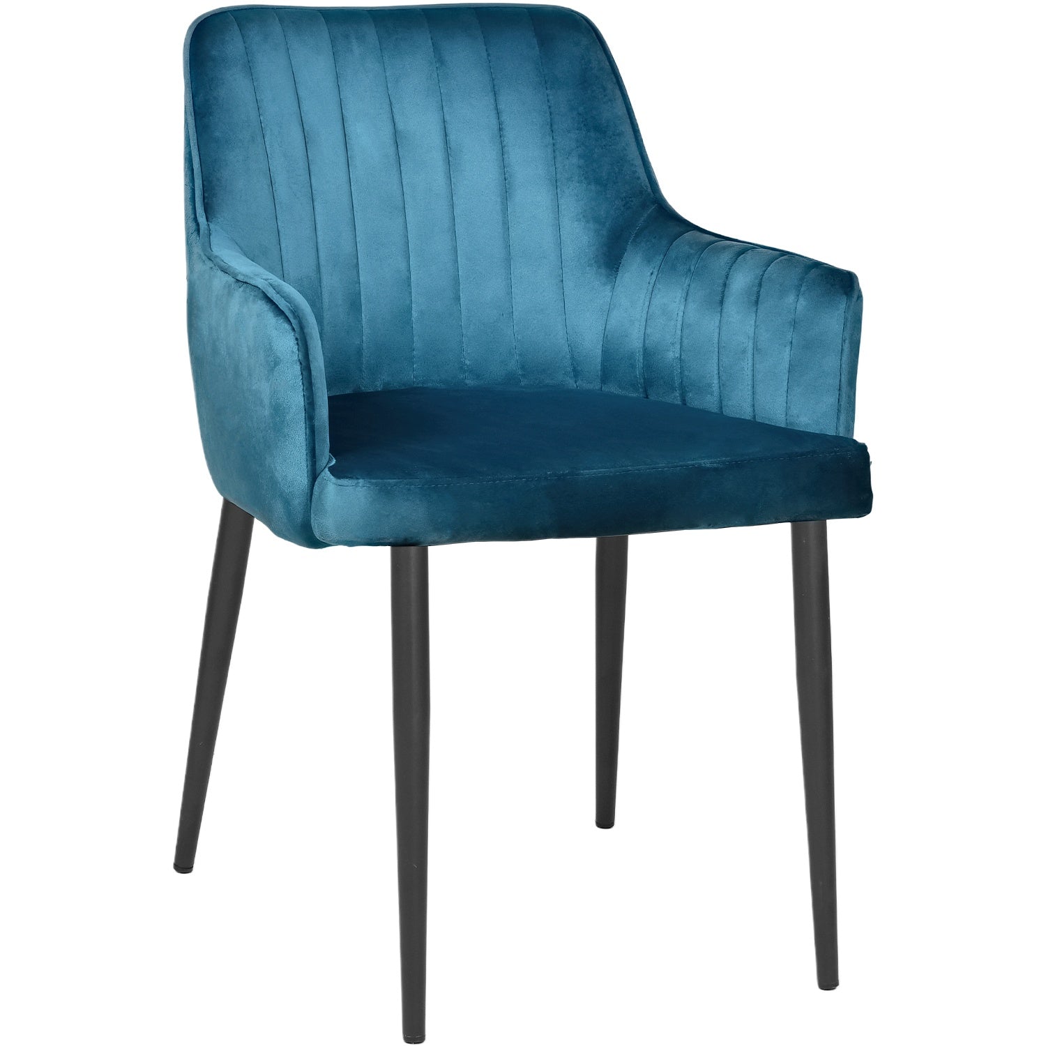 Silla Sillon Comedor Tapizado Terciopelo Moderno Azul