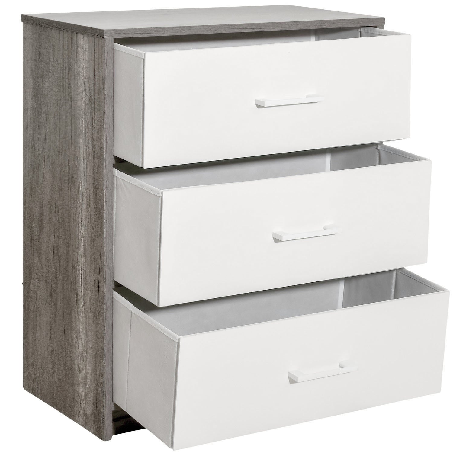 Mueble Comoda Cajonera 3 Cajones Tela Estructura Acero Mdf