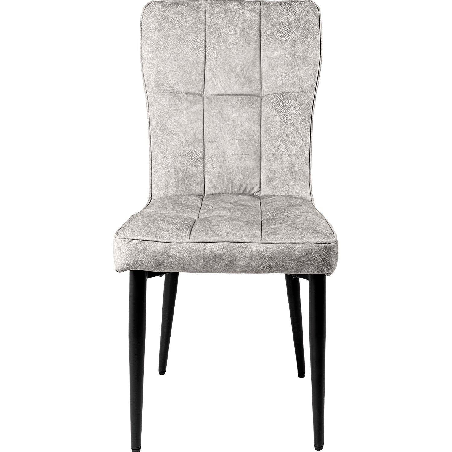 Silla Comedor Alta Vinipiel Moderna Tapizada Estructura de la silla Negro Asiento Gris
