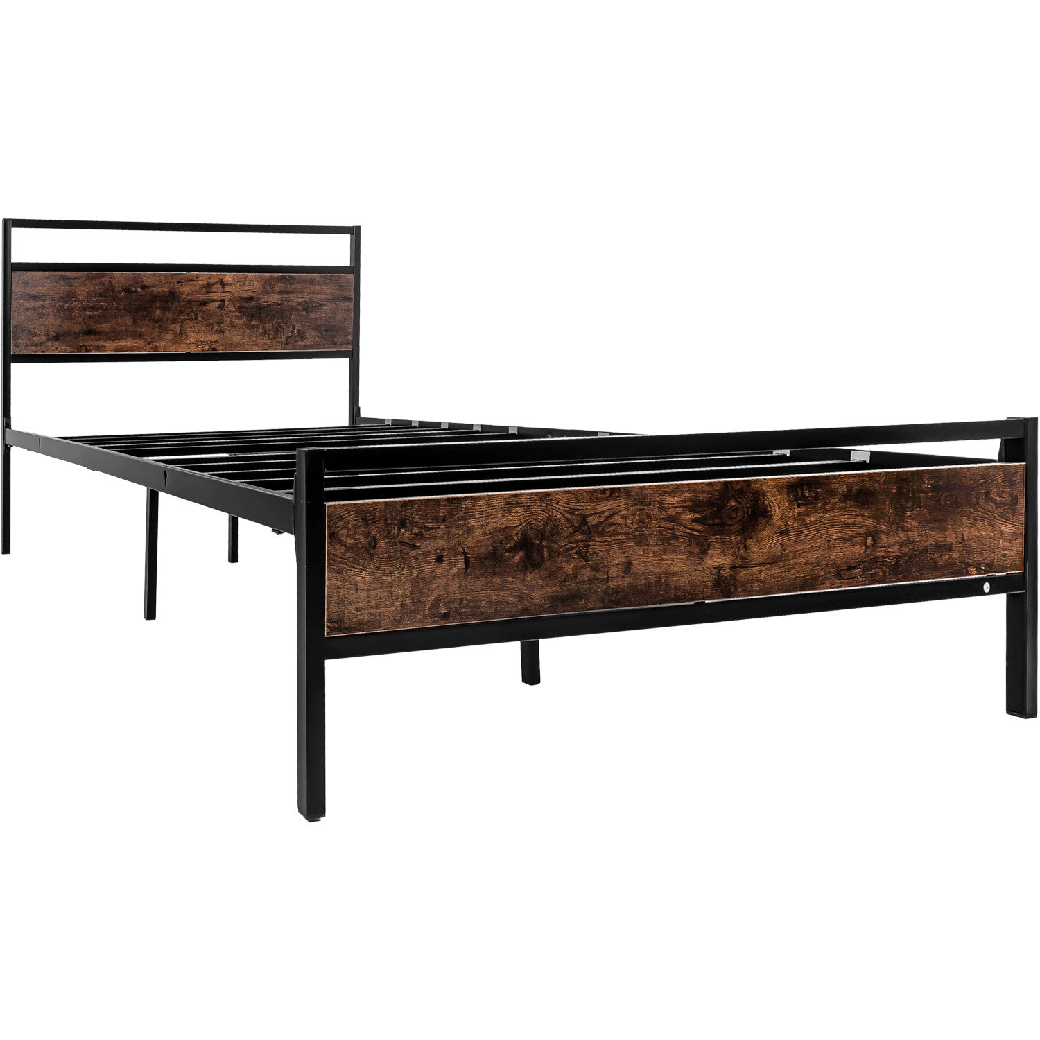 Base Cama Matrimonial Country Tipo Madera Moderna Metal