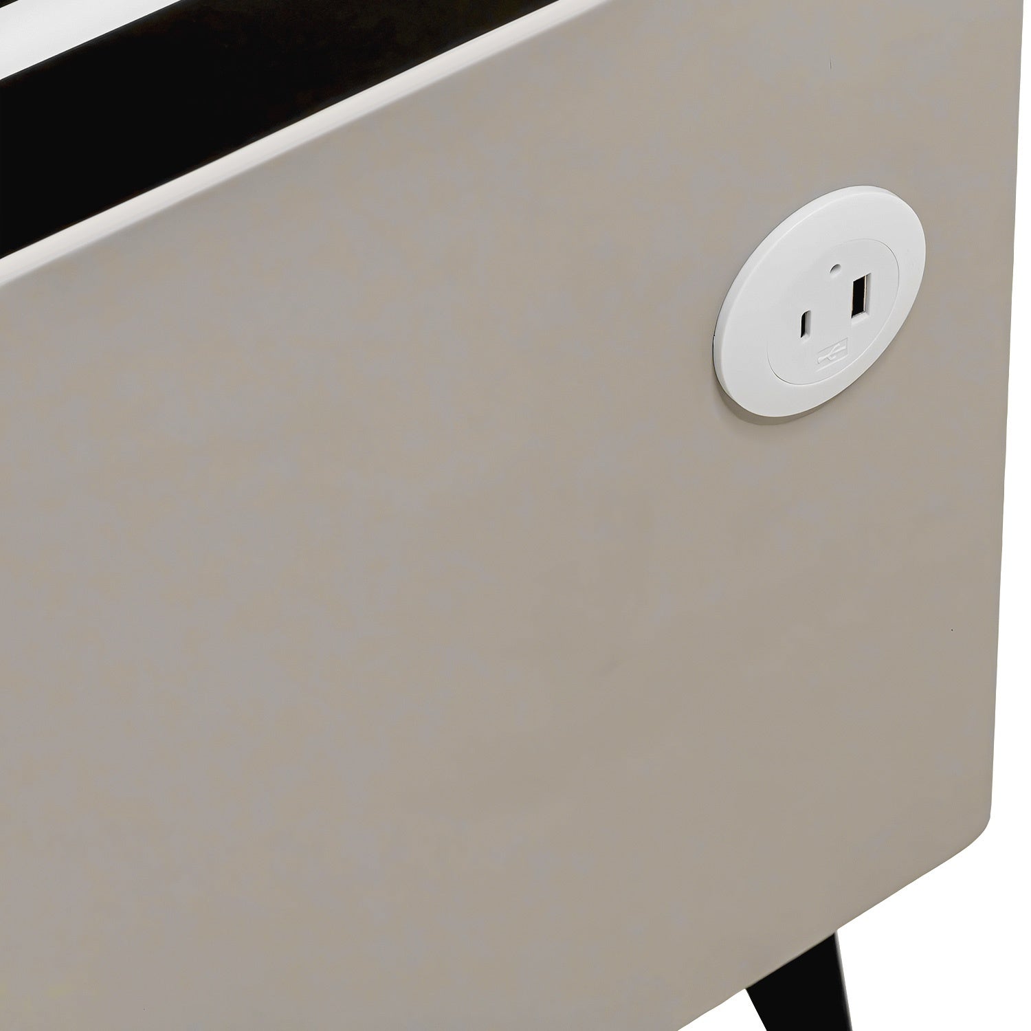 Mesa Noche Buro Gris Inteligente Cargador Inalambrico Luz Led Usb