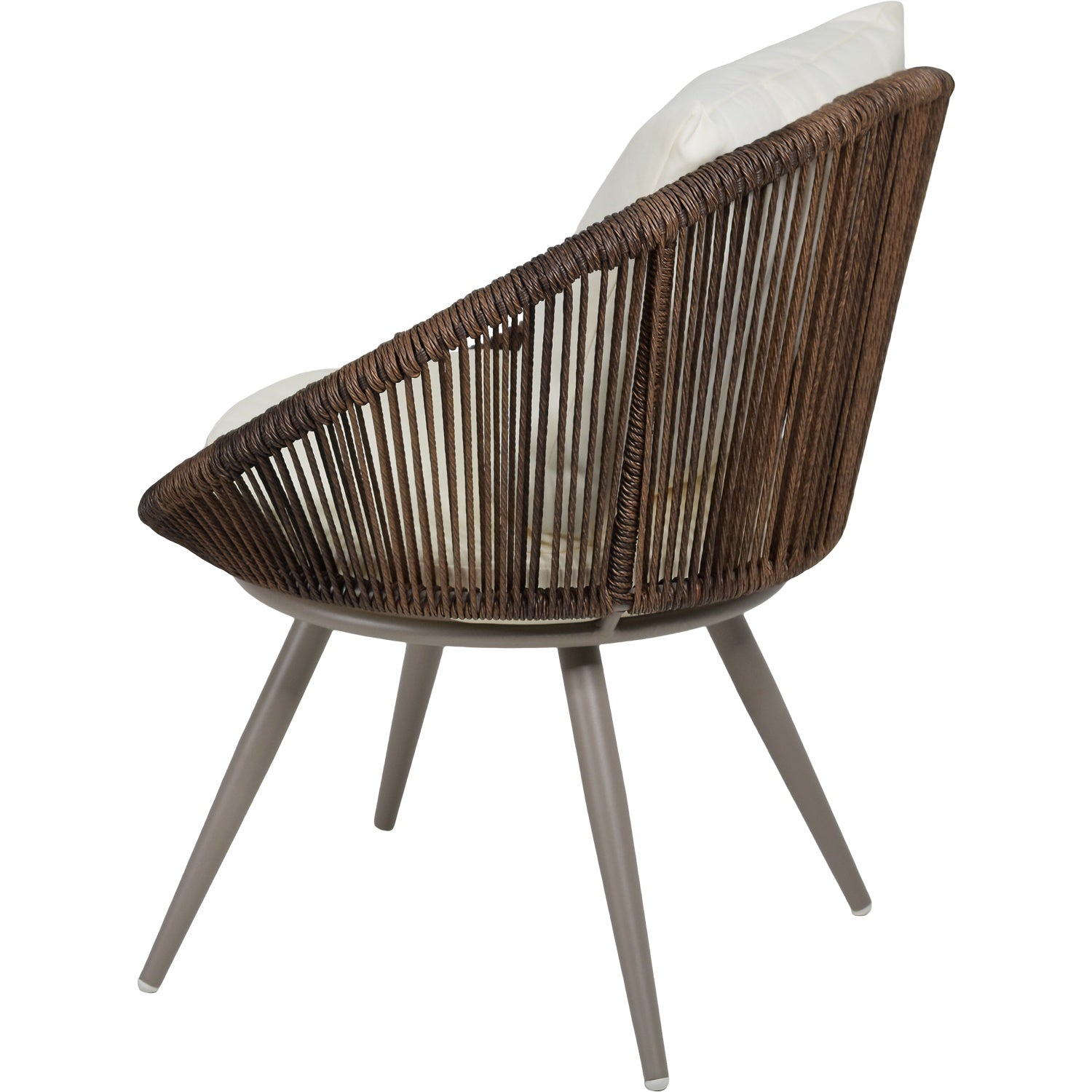 Sillas Tejidas Terraza Exterior Modernas Mesa Cristal 3pzs Beige