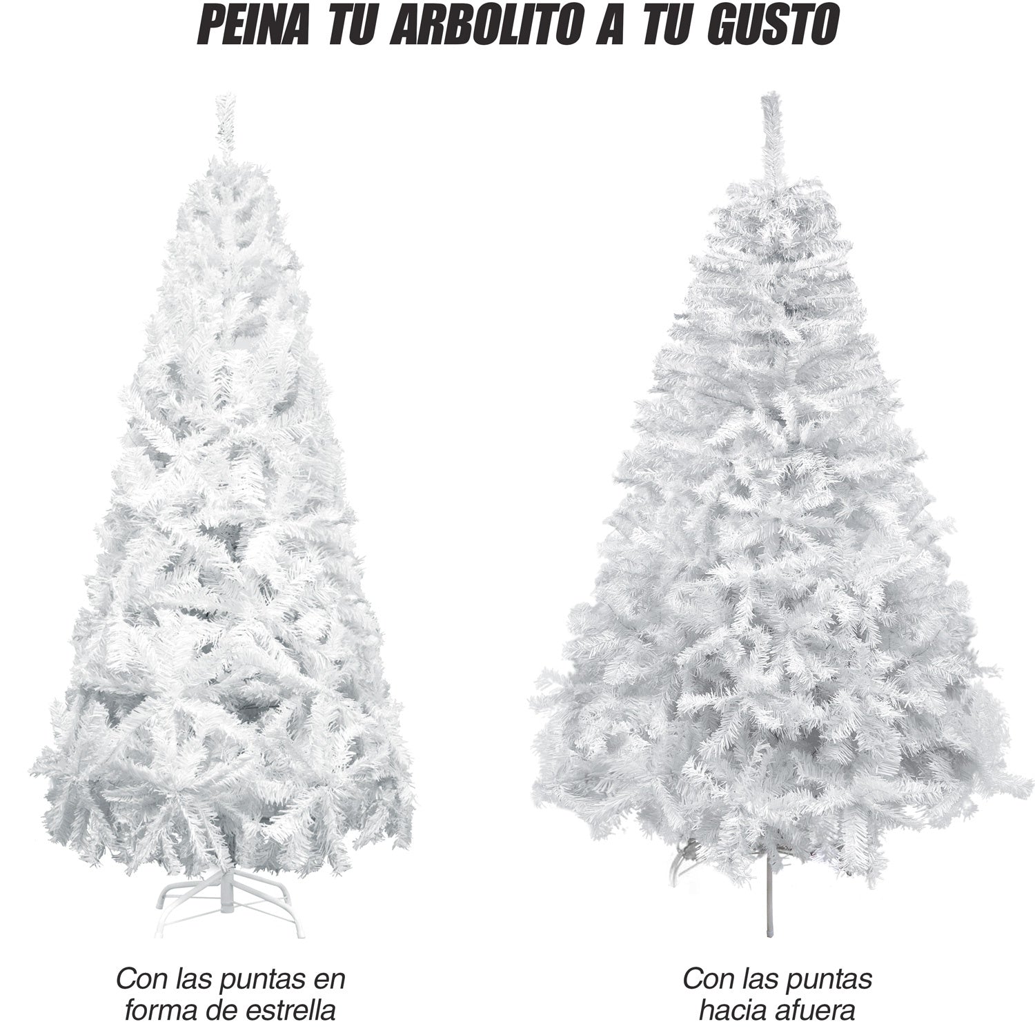 Arbol Navidad 1.90m Artificial Blanco Pino Frondoso Jardimex