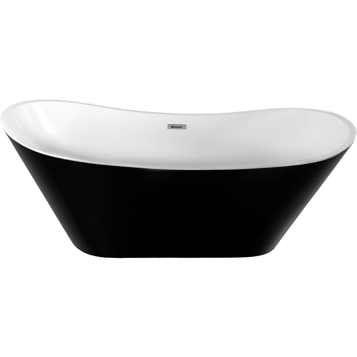 Tina Baño Fibra De Vidrio Bañera Lujo Teseo 170 X 72 X 70 Cm Color Negro