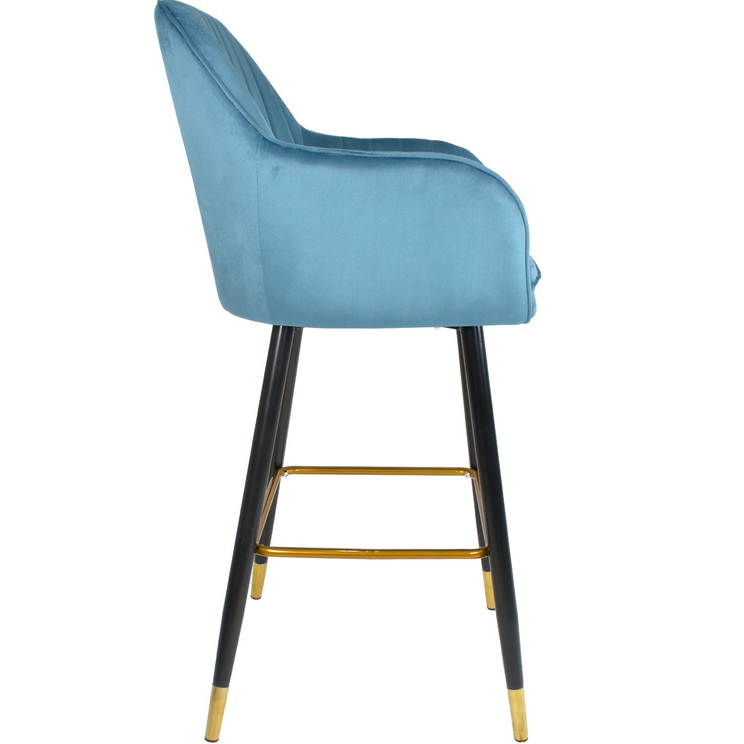 Silla Alta Tapizada Sillon Eames Azul Terciopelo