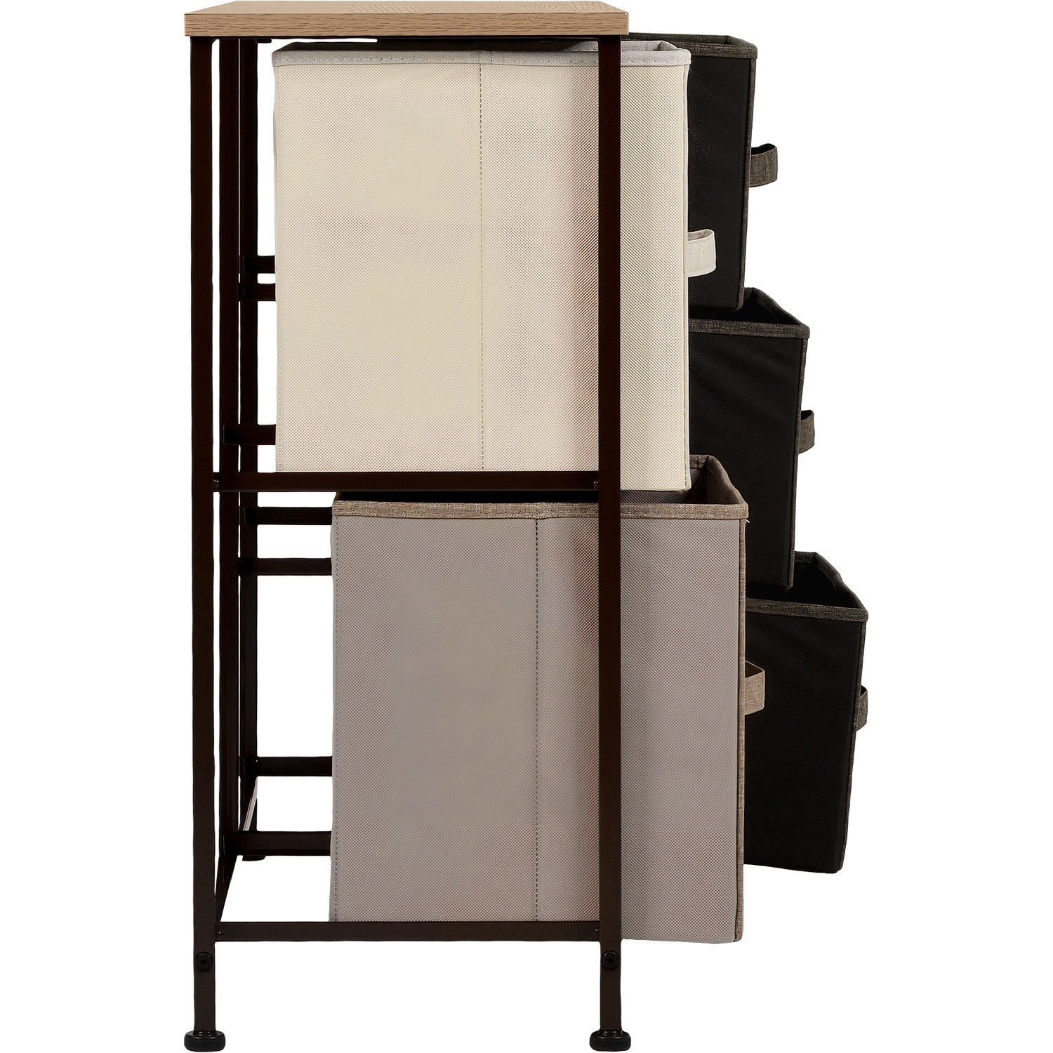 Mueble Cajonera Buro Organizador 5 Cajones Tela Moderno cafe
