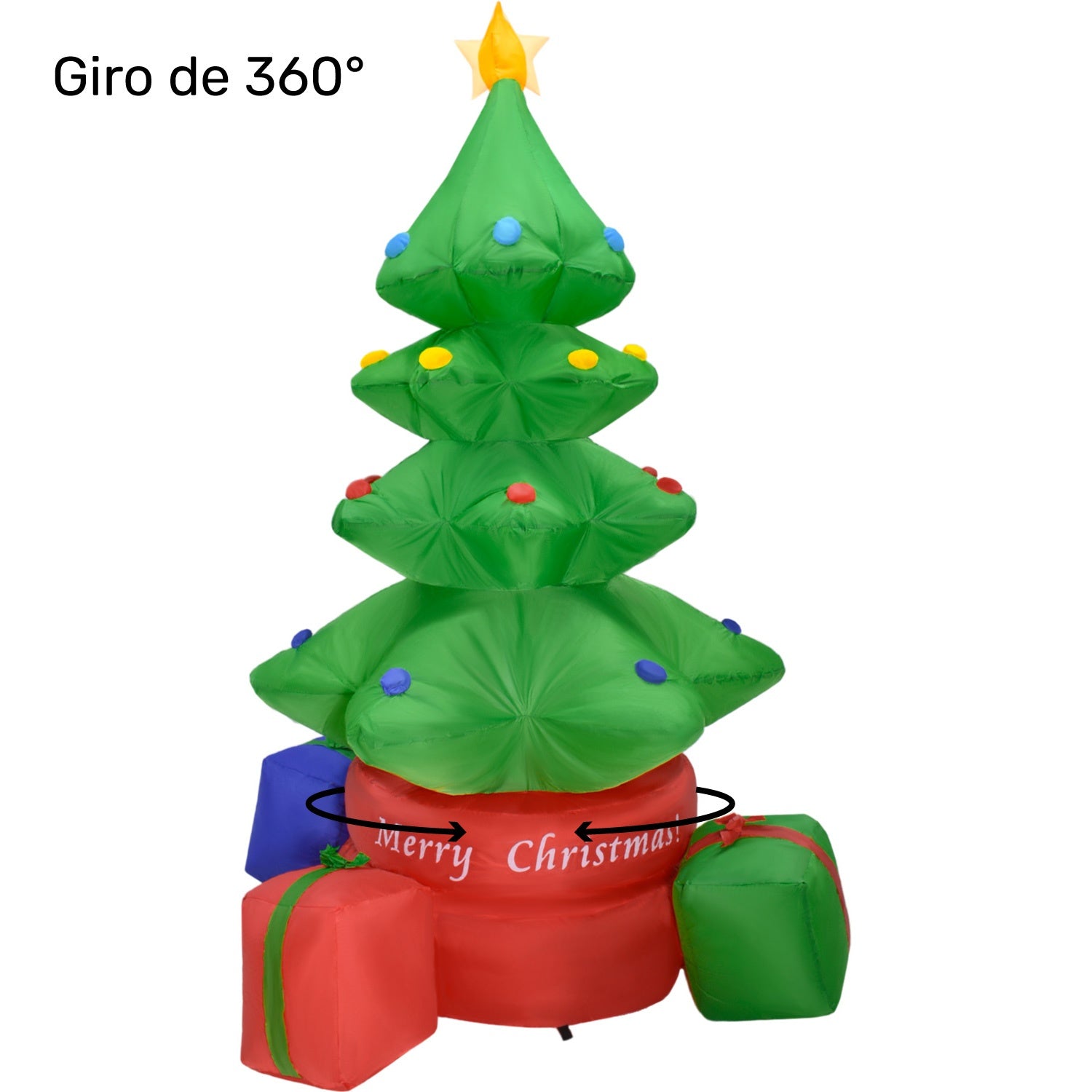 Inflable Navidad Arbol Giratorio 360° 2.2m Decoracion Led